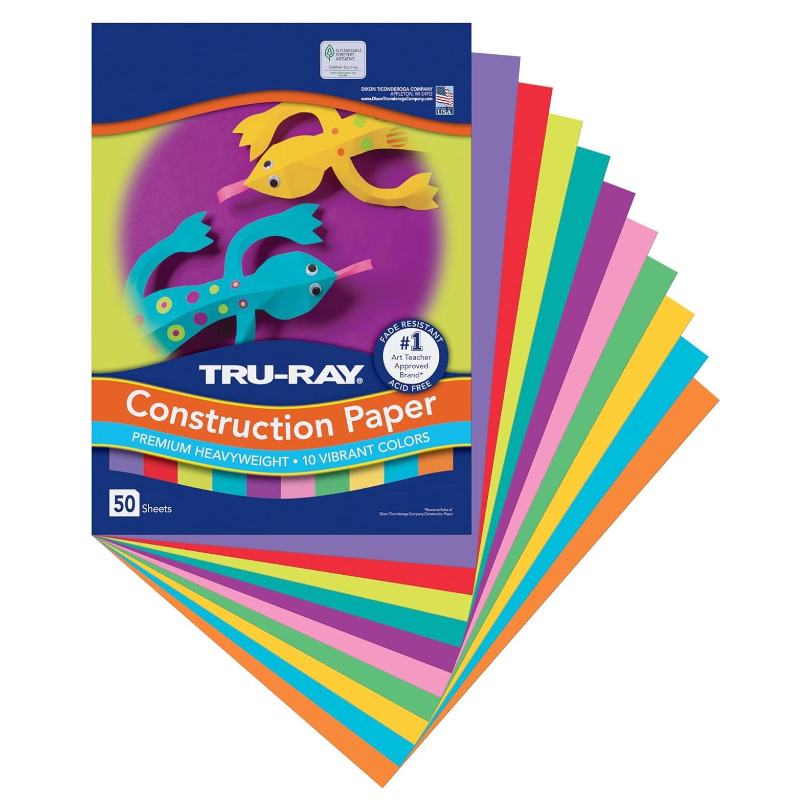 Papel de Construcción Tru-Ray 50 Hojas 23x30.5 cm Colores Brillantes