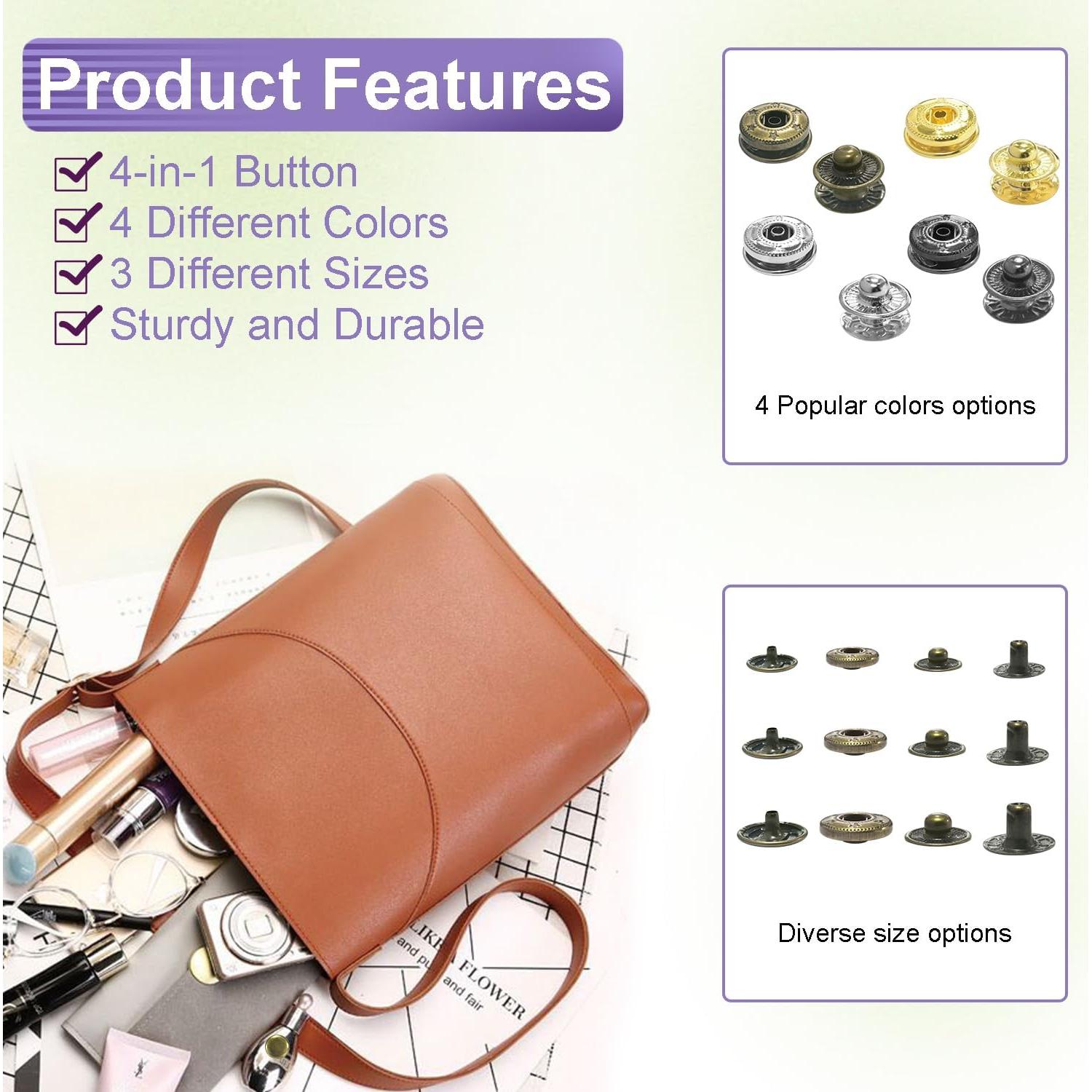 Kit de Botones a Presión ManTangSun 100 Juegos 10mm Metal