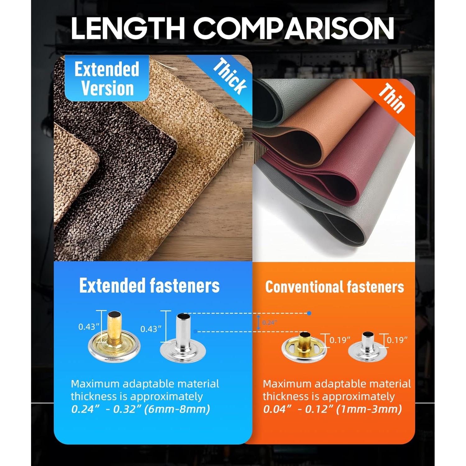 Kit de Botones de Lona HAPDEN 140 Piezas Acero Inoxidable