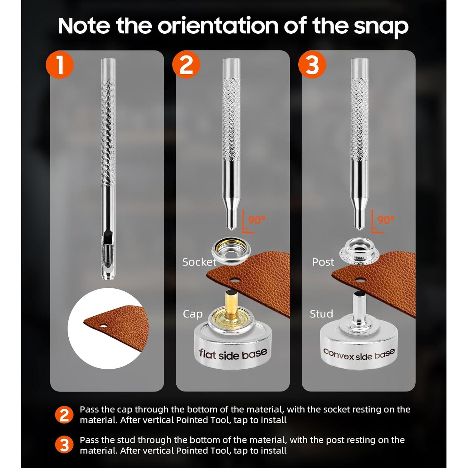 Kit de Botones de Lona HAPDEN 140 Piezas Acero Inoxidable