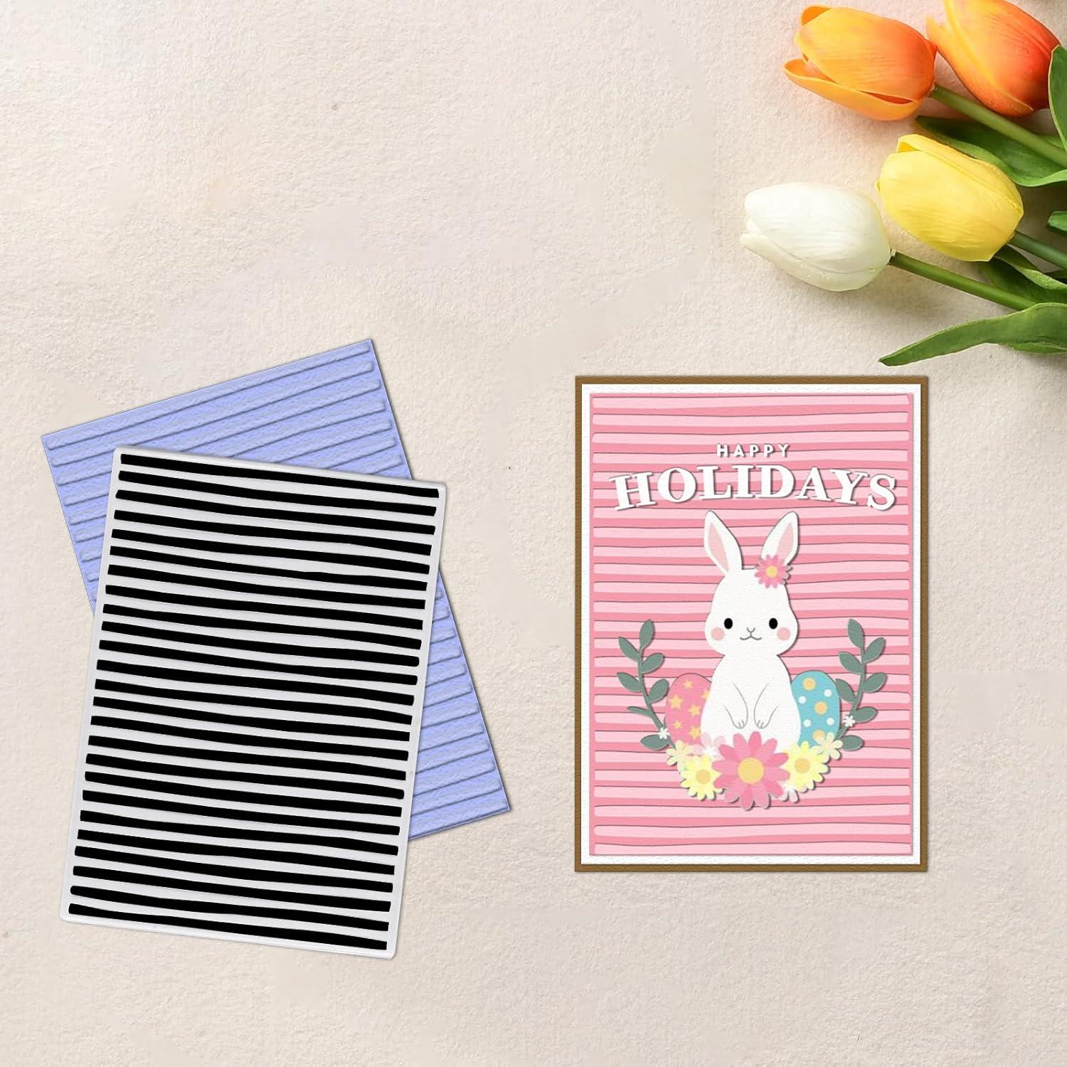 Carpeta de Embossing Plástico LANGFON 7x10 cm Rayas Horizontales