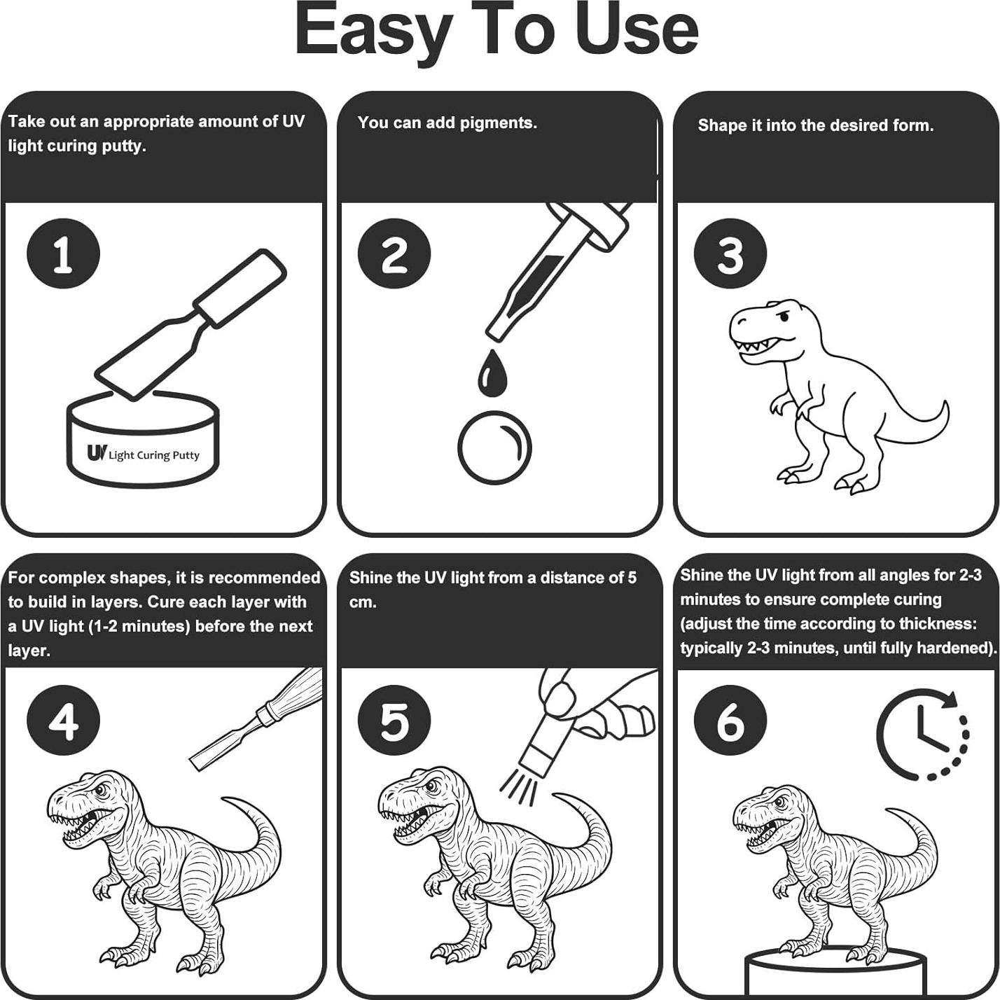 Masilla de Curado UV 100g 1DFAUL - Adhesivo Multiusos Rápido