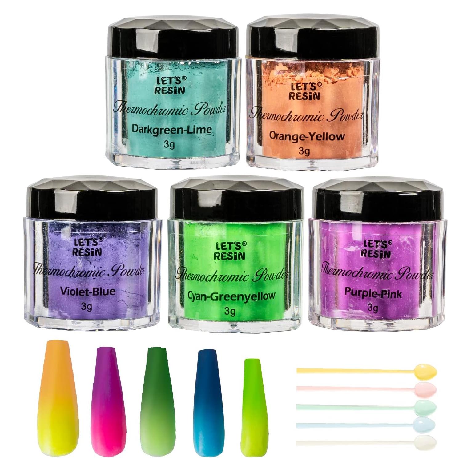 Polvo Termocromático 5 Colores 3g - Polímeros Resina