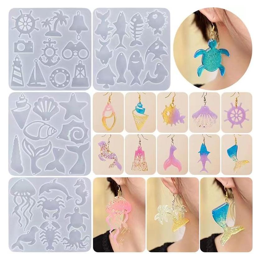 Molde de Silicona para Joyería Marina XYQHOAC - 4 Piezas