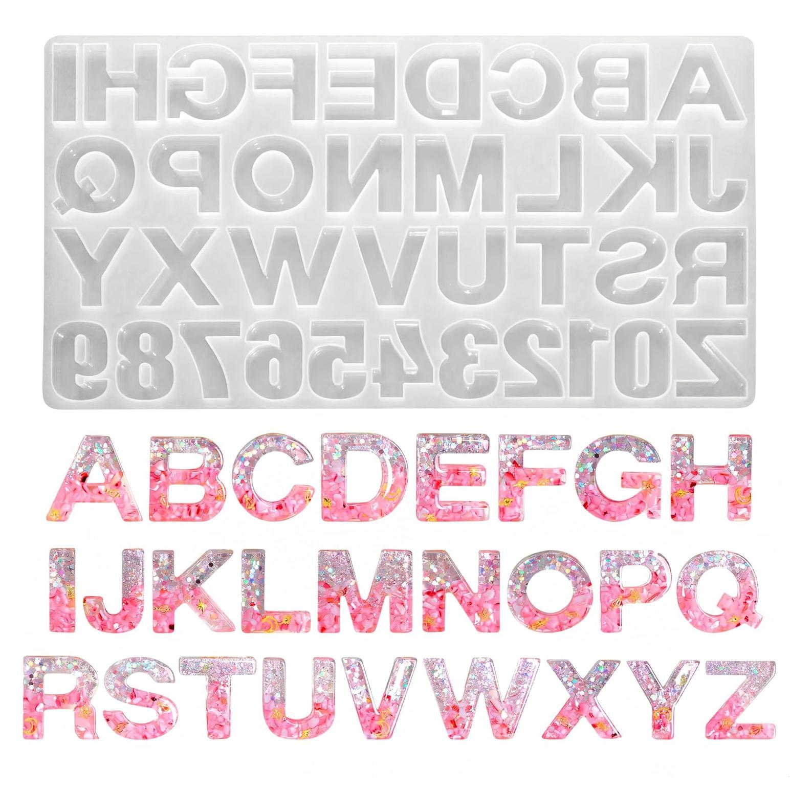 Moldes de Silicona para Joyería Chinshwehaw A-Z y 0-9