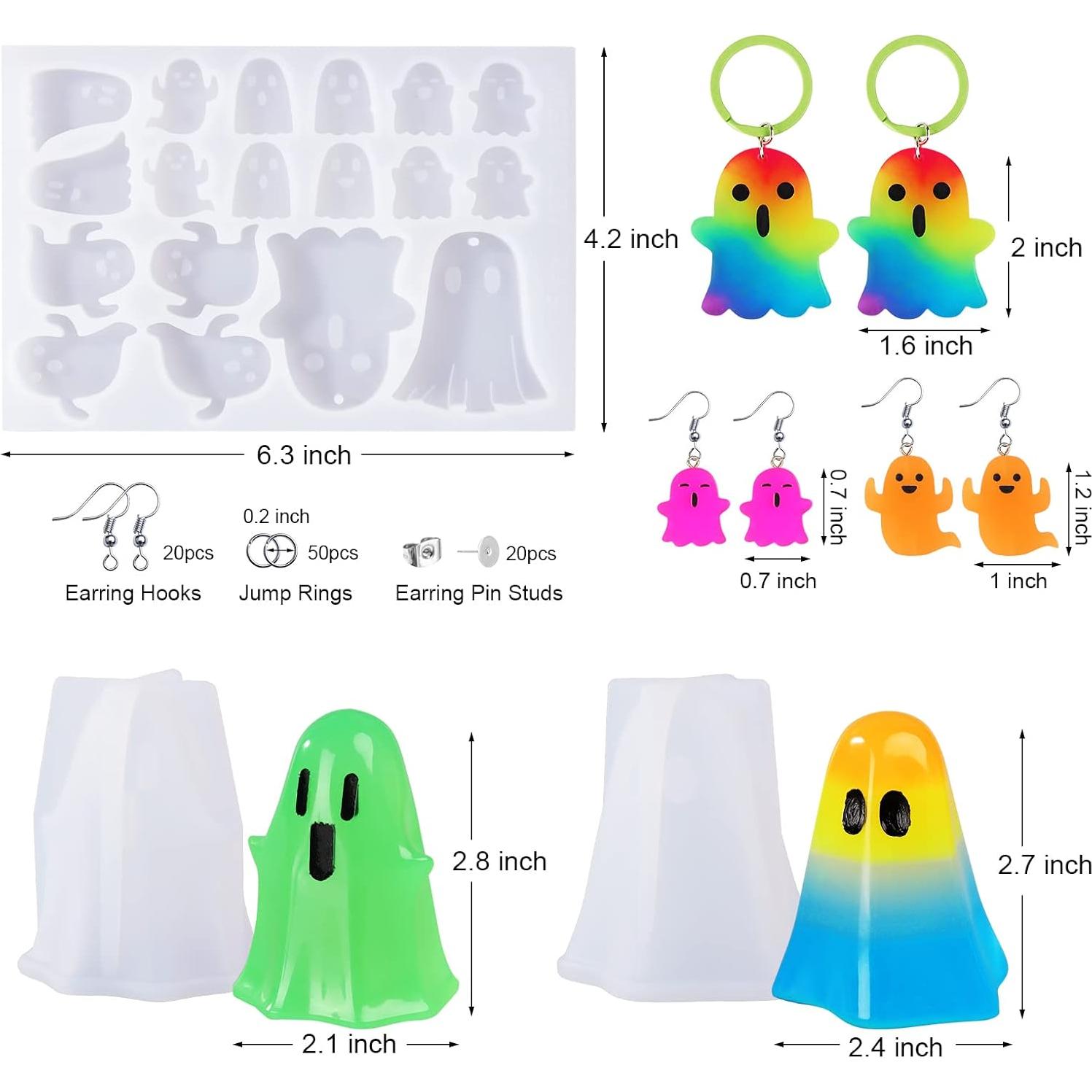 Moldes de Silicona para Aretes Fantasma LET'S RESIN - 2 Piezas