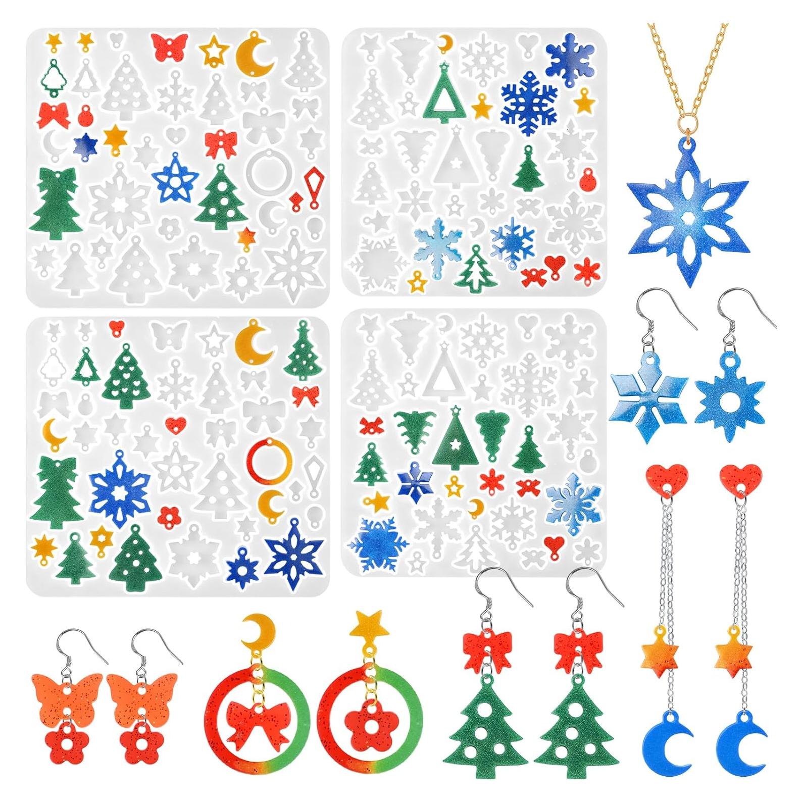 Moldes de Silicona para Pendientes de Resina Navidad ZQYSING