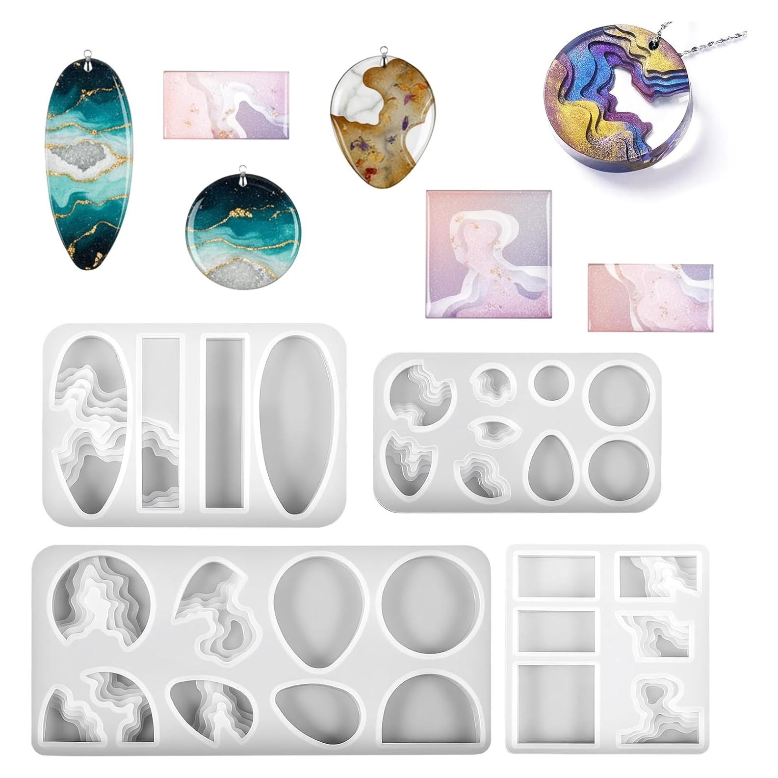 4 Moldes de Silicona para Joyería Exircy - Isla 3D