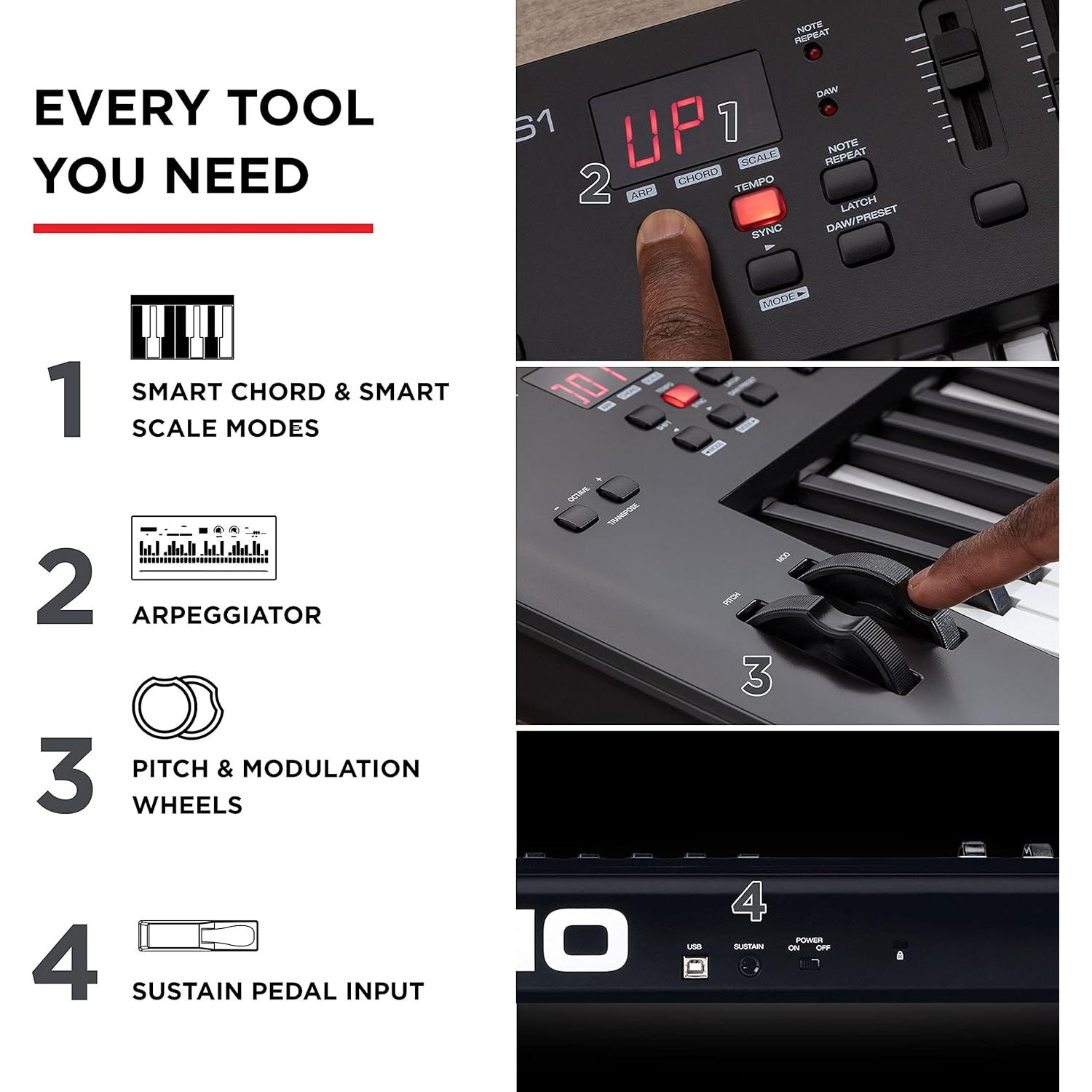 Controlador MIDI M-Audio Oxygen 61 MKV 61 Teclas USB