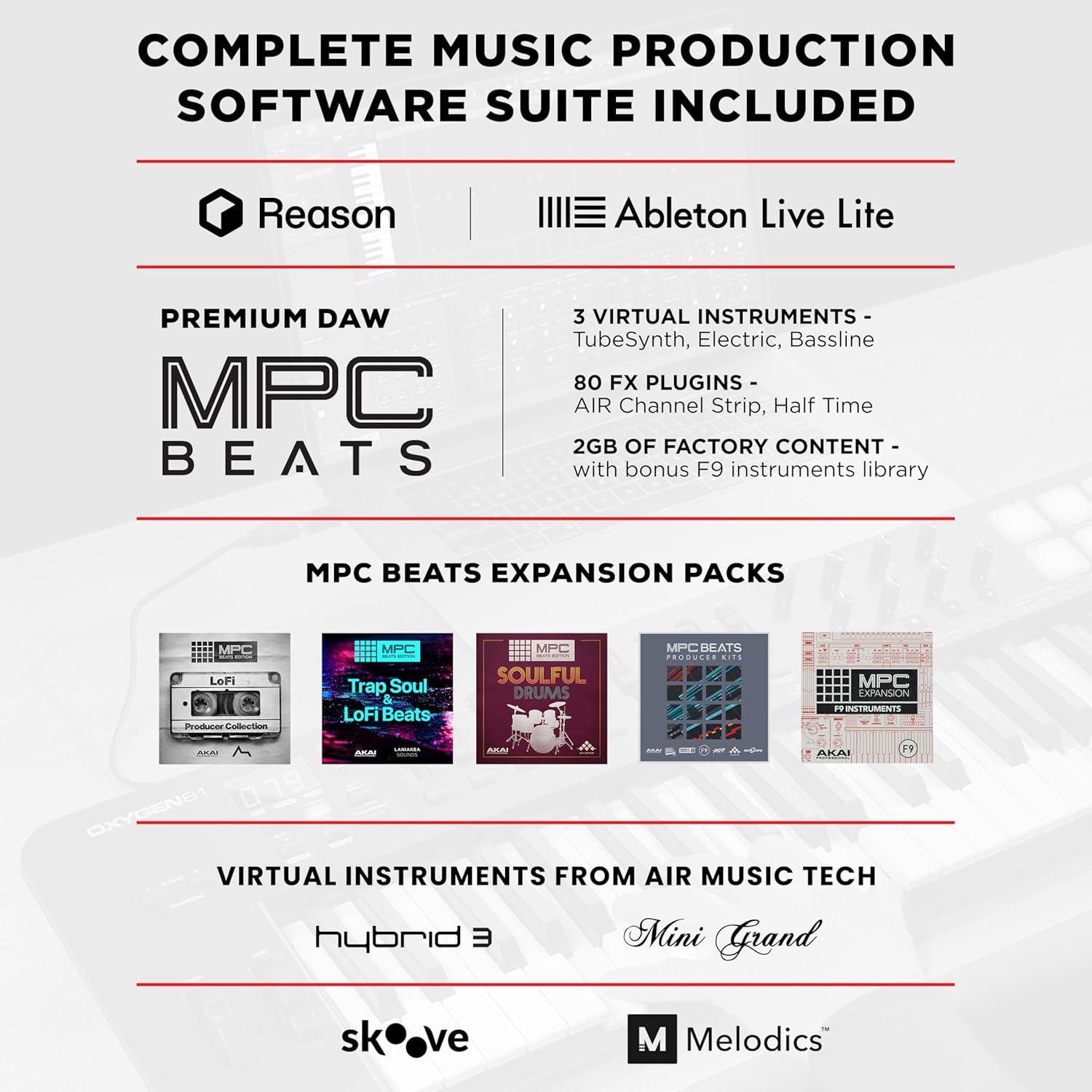 Controlador MIDI M-Audio Oxygen 61 MKV 61 Teclas USB