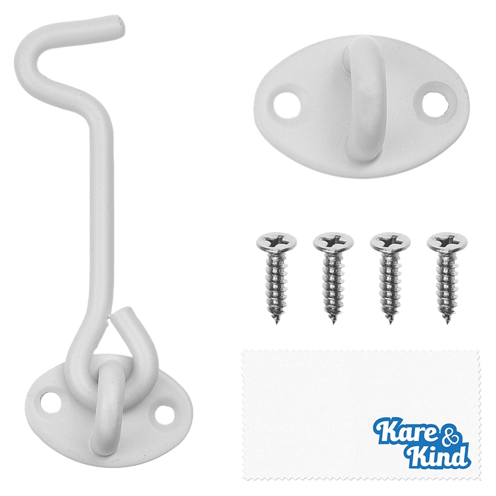 Gancho y Ojo Pestillo Kare & Kind 10.16 cm Blanco - 2 Piezas