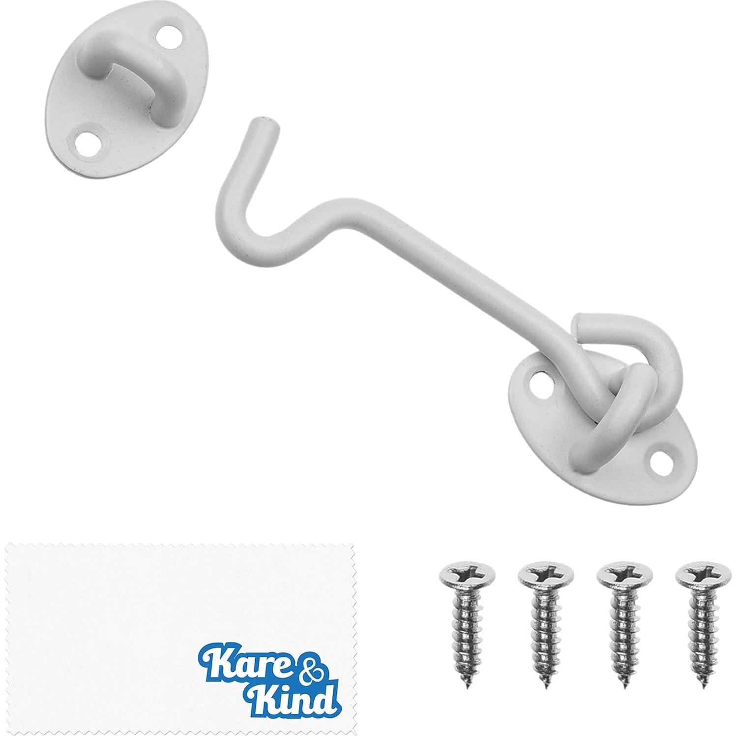 Gancho y Ojo Pestillo Kare & Kind 10.16 cm Blanco - 2 Piezas