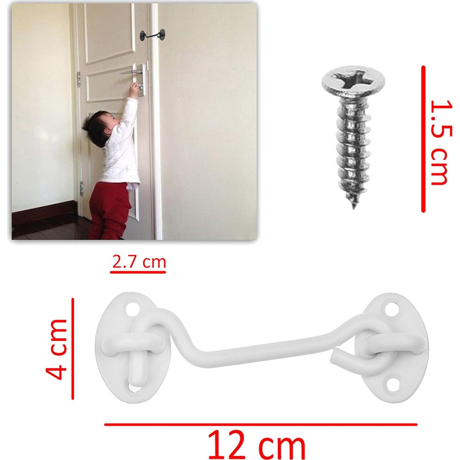 Gancho y Ojo Pestillo Kare & Kind 10.16 cm Blanco - 2 Piezas