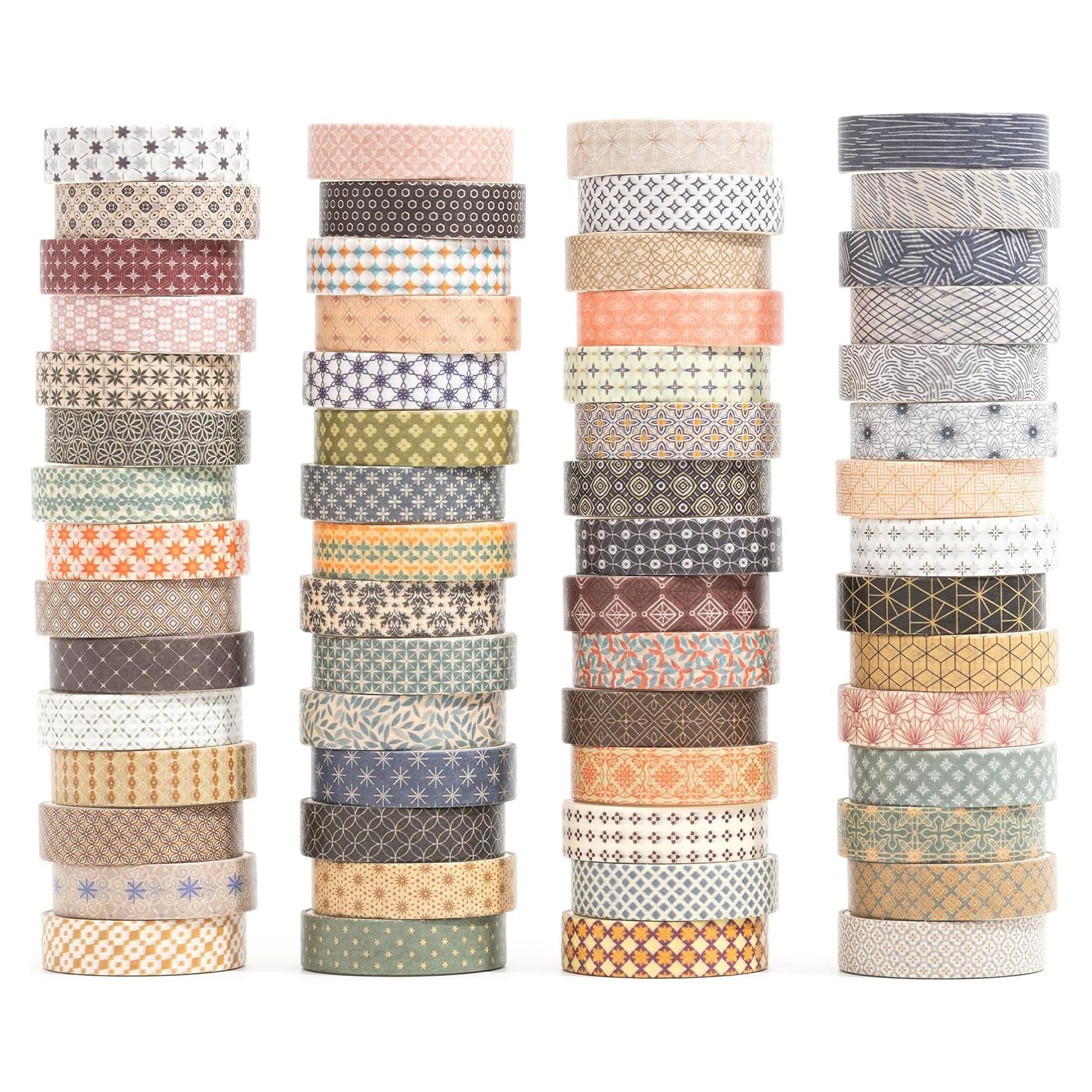 Conjunto de Cinta Washi YUBX 60 Rollos 10mm Geométrica Decorativa