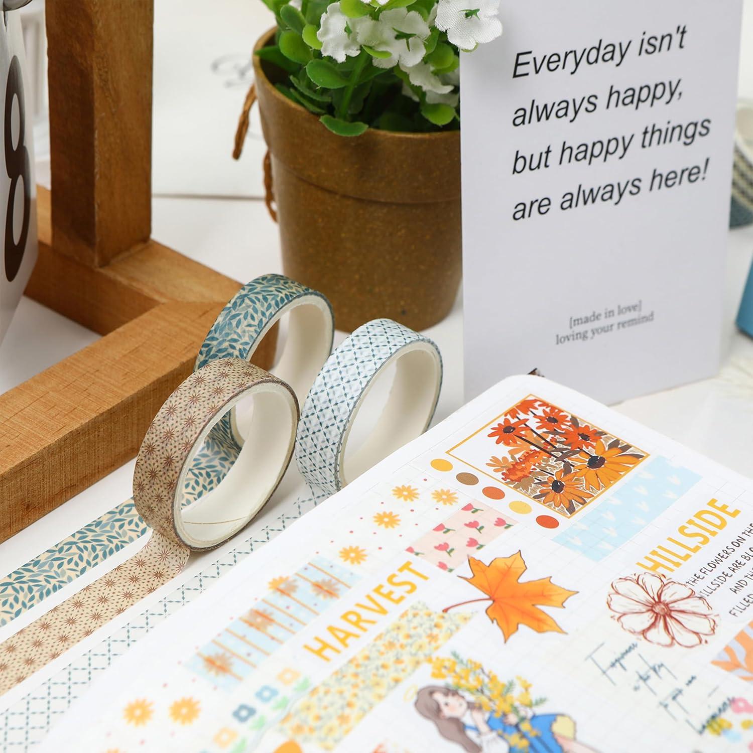 Conjunto de Cinta Washi YUBX 60 Rollos 10mm Geométrica Decorativa