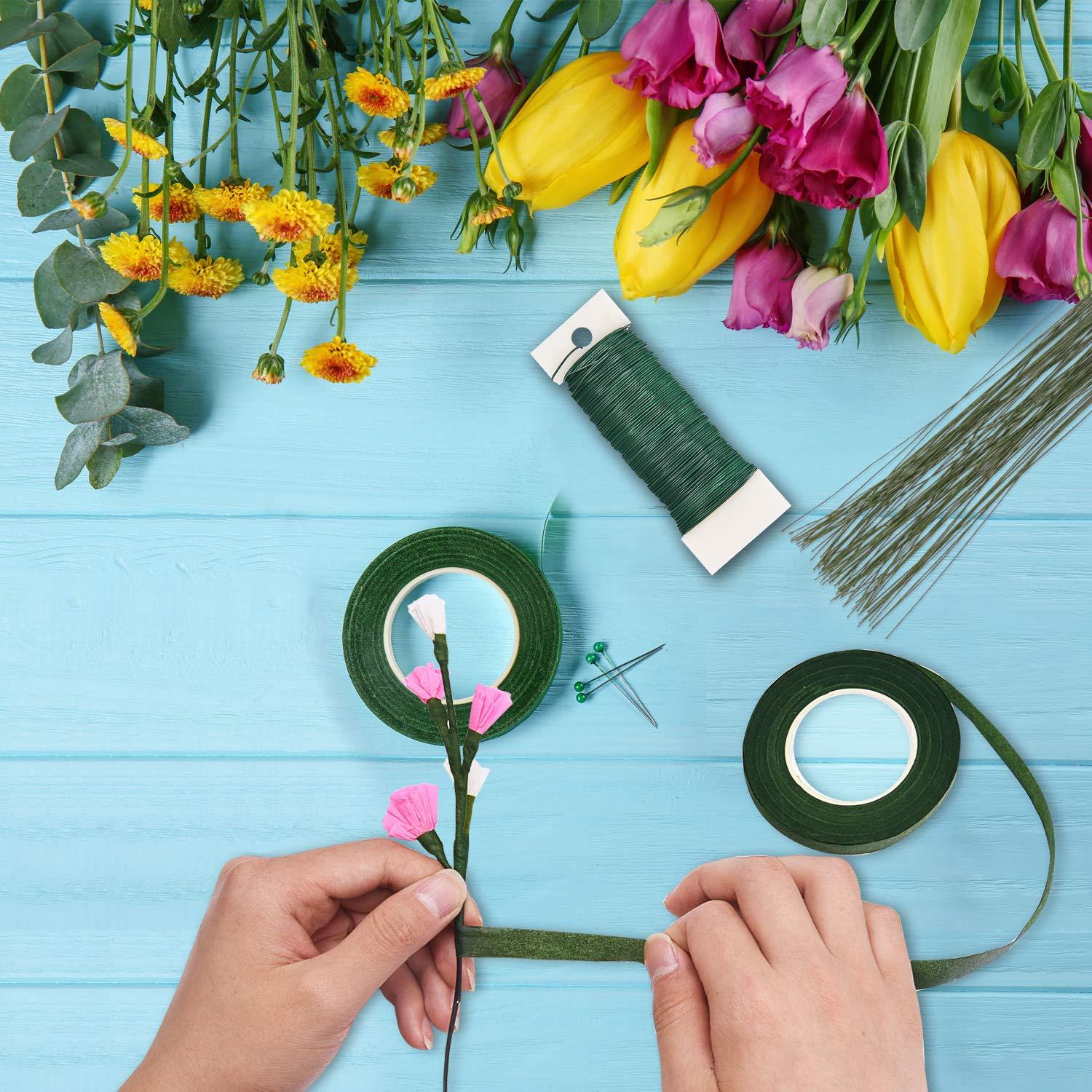 Paquete de 3 rollos de alambre flexible verde 22 calibre 104 m