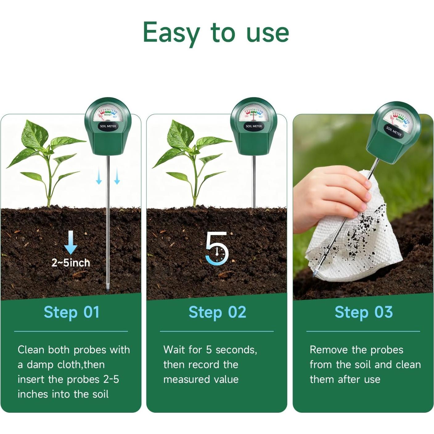 Medidor de Humedad del Suelo Zoiydals ST02 para Jardín