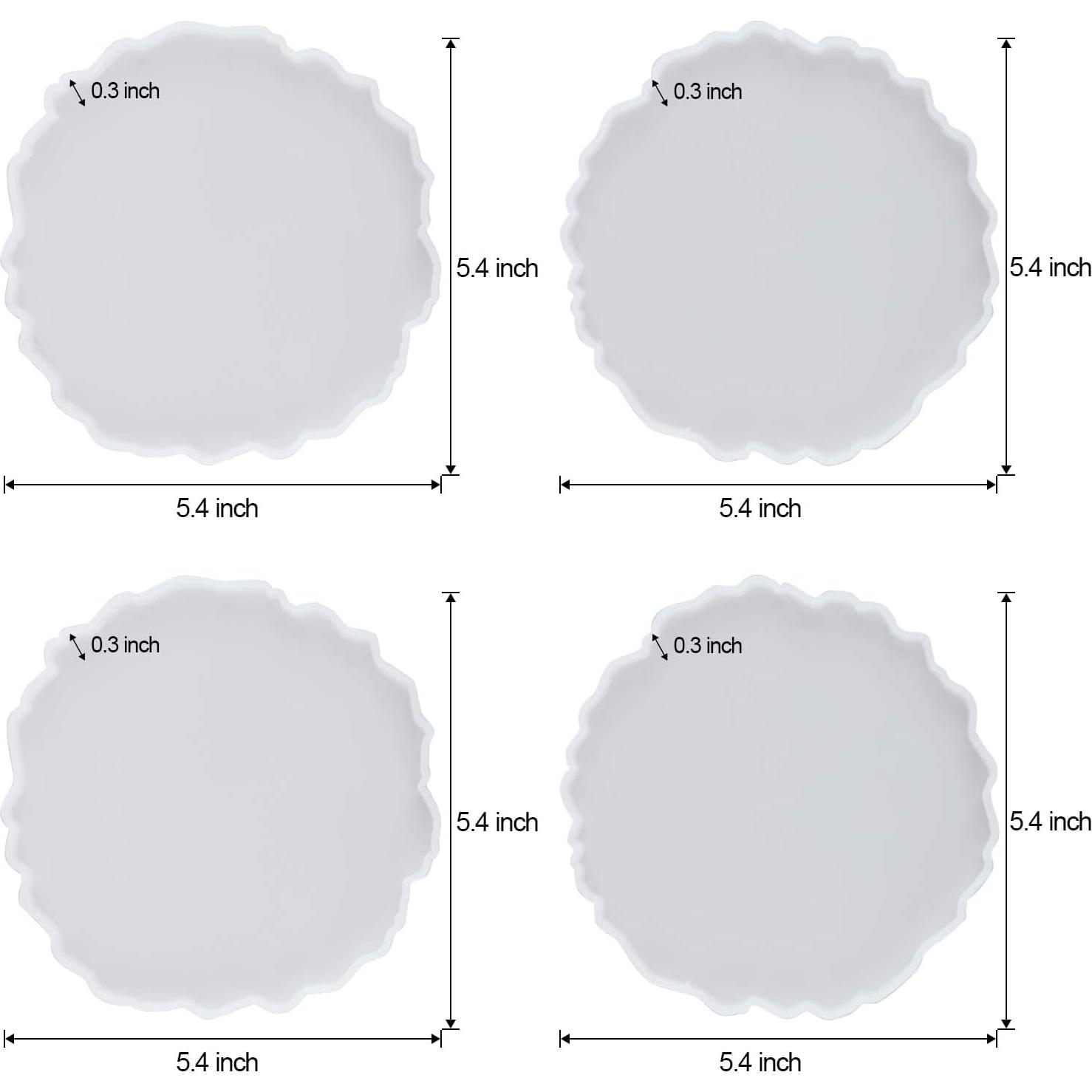 Molde de Silicona para Posavasos LET'S RESIN 4 Piezas 13.7 cm