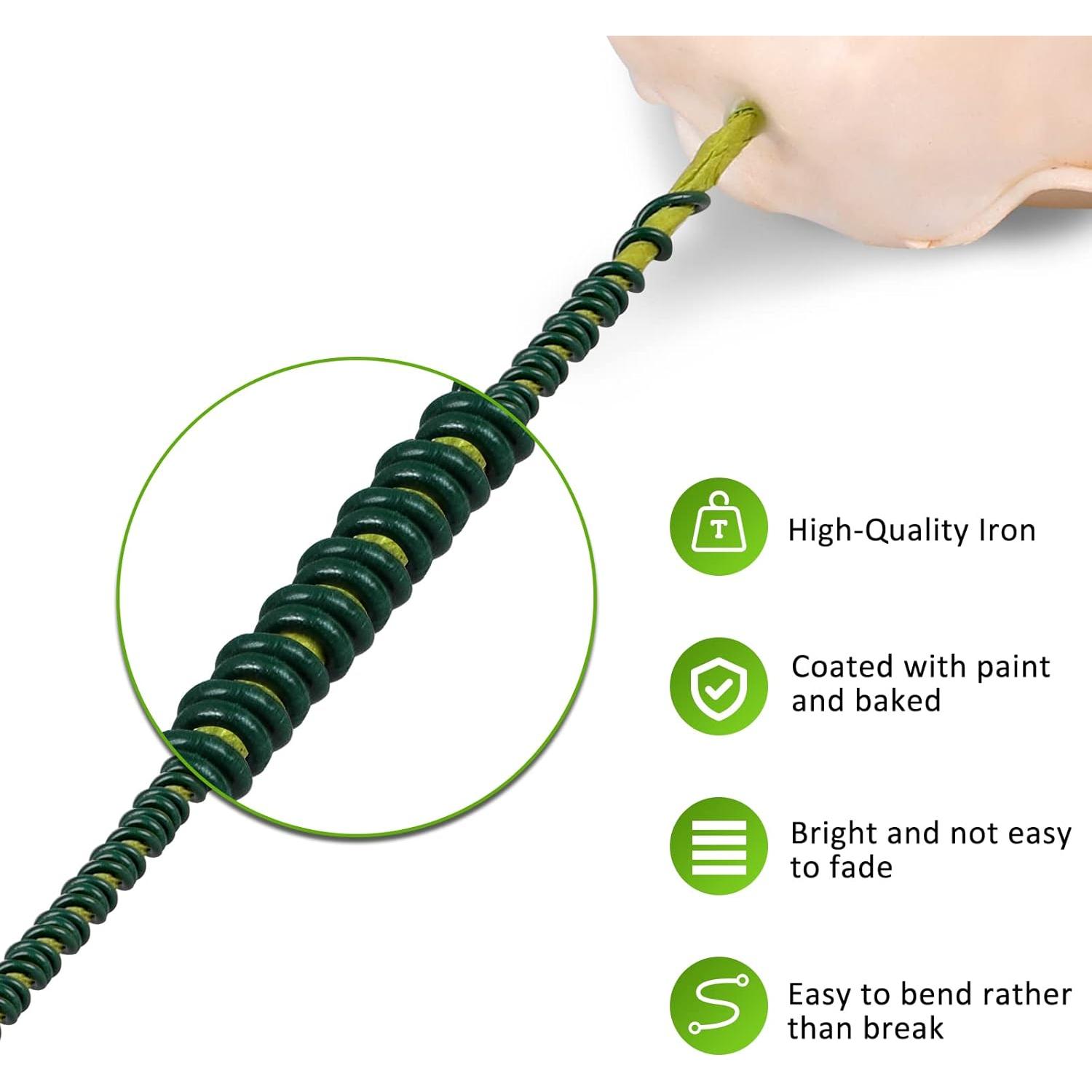 Paquete de 3 Rollos de Alambre Floral Verde 22 Calibre - 108 Metros