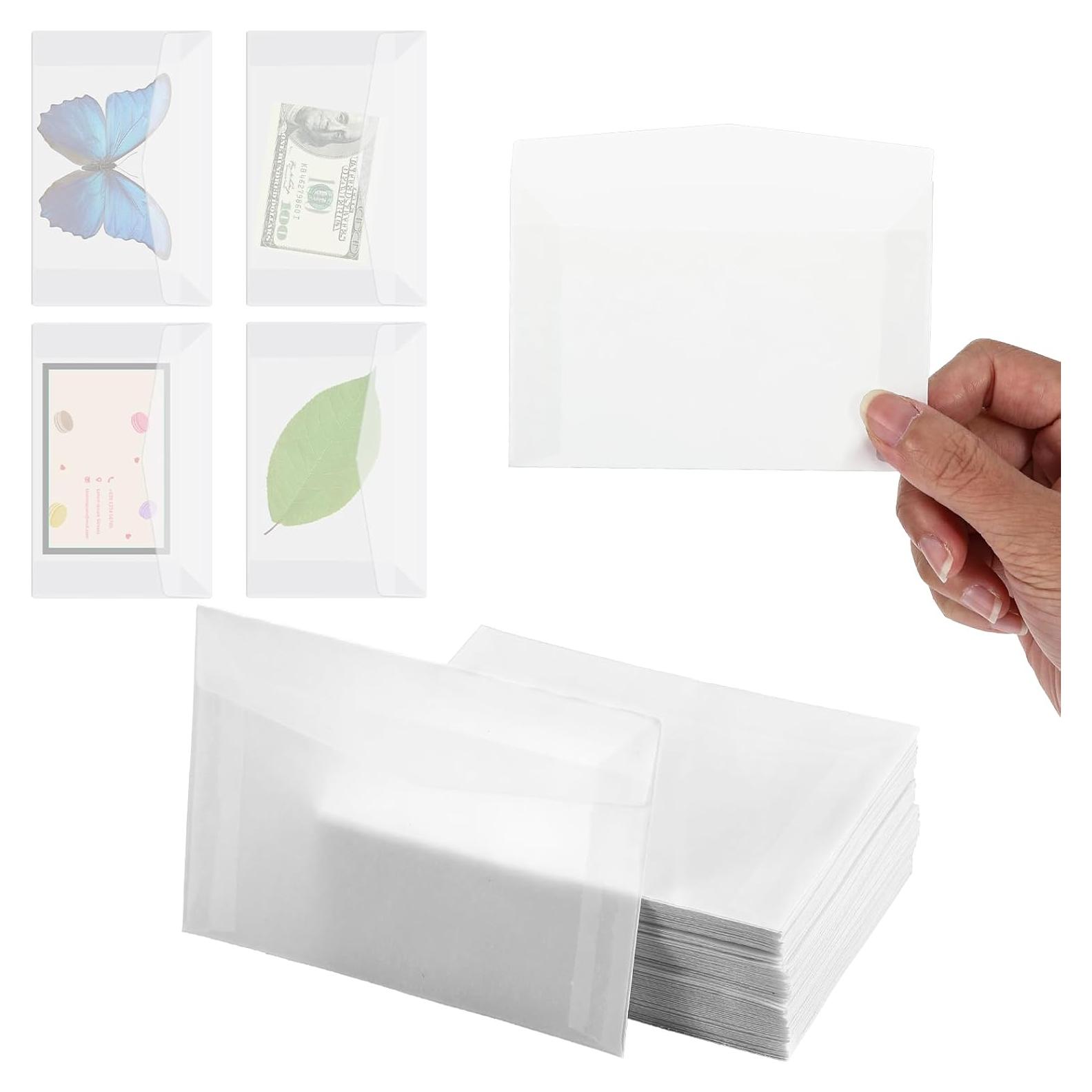 100 Sobres Transparentes FdcZeyxior 10x7 cm para Manualidades