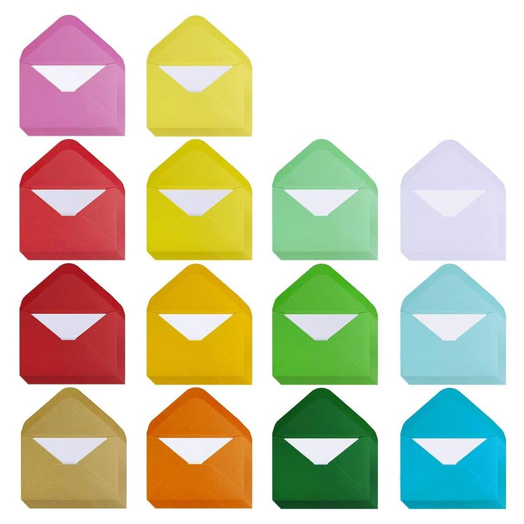 Supla 140 Mini Sobres Coloridos con Tarjetas en Blanco 11.4x7.6cm