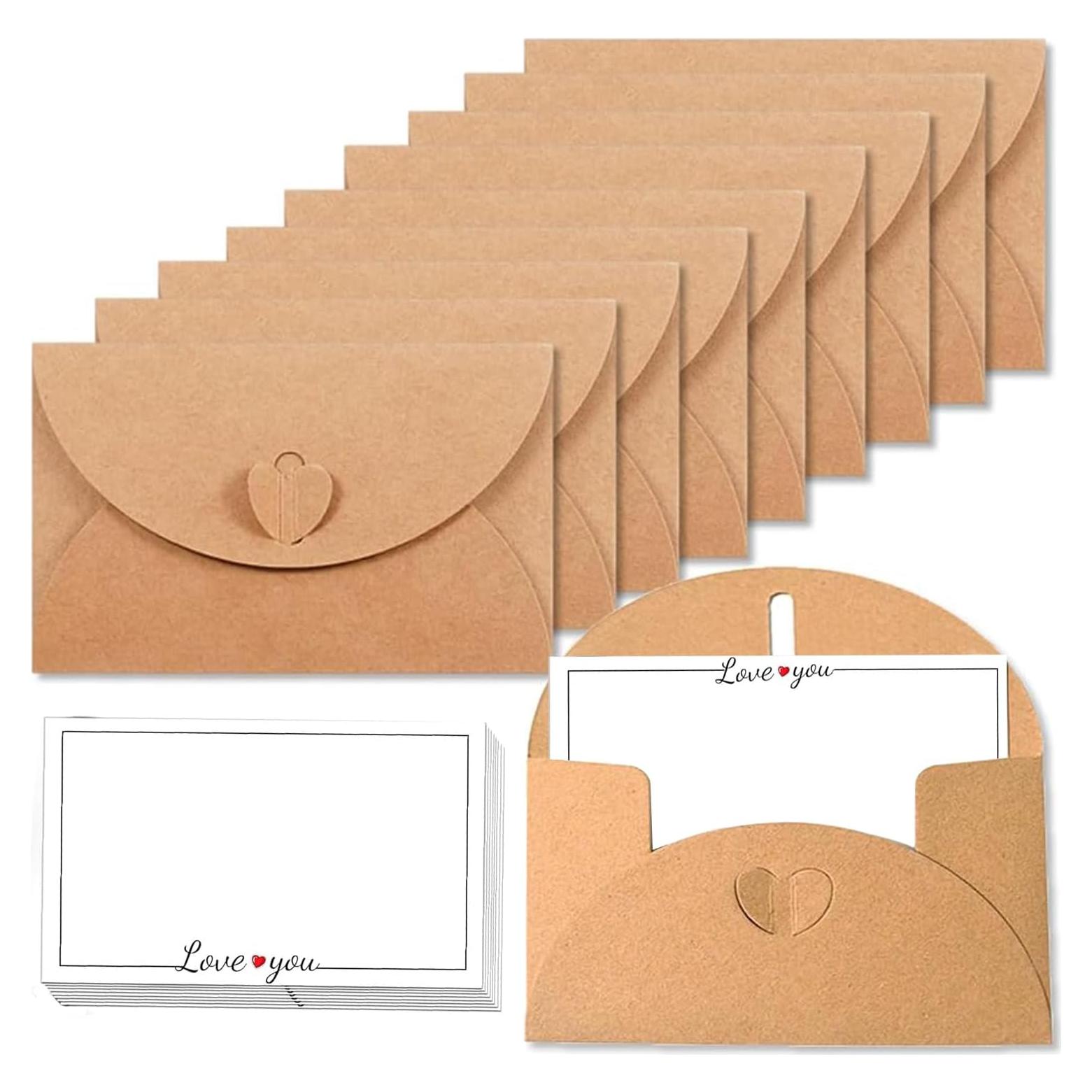 Paquete de 40 Mini Sobres Kraft con Cierre Corazón Hlmsyurx