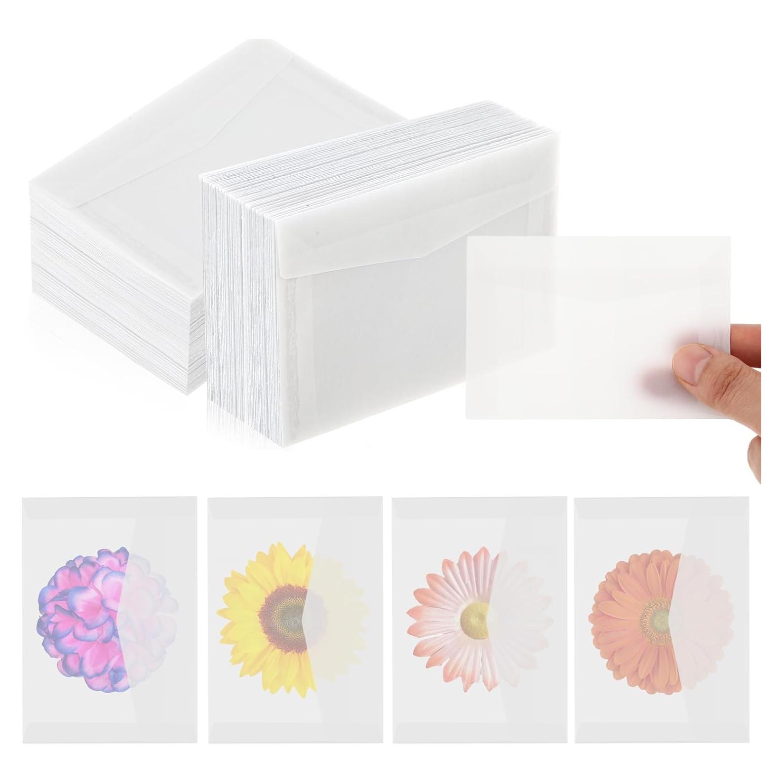 50 Sobres de Glassine Aiyorse 7x10cm para Semillas y Monedas