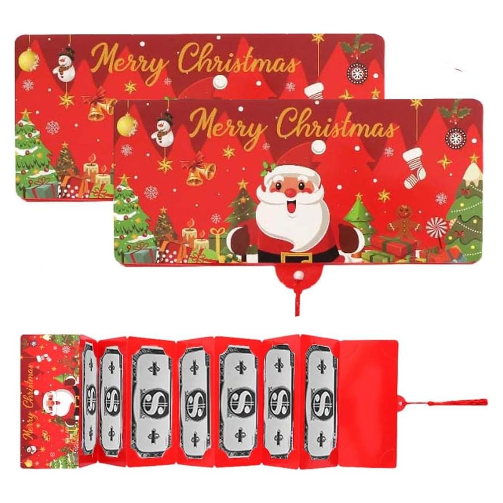 Sobre de Regalo de Dinero Navideño Soputry - 2 Piezas con 10 Ranuras