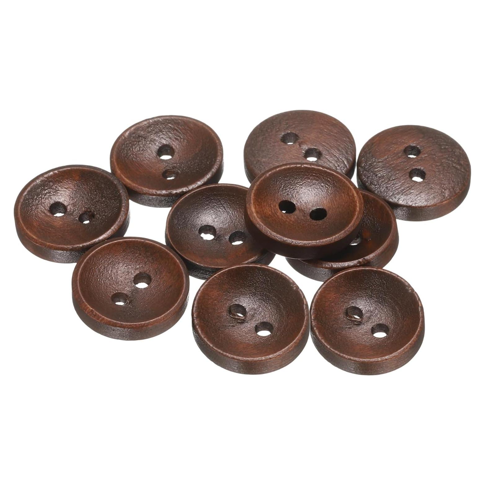 Botones de Costura de Madera HARFINGTON 10pcs 15mm Marrón
