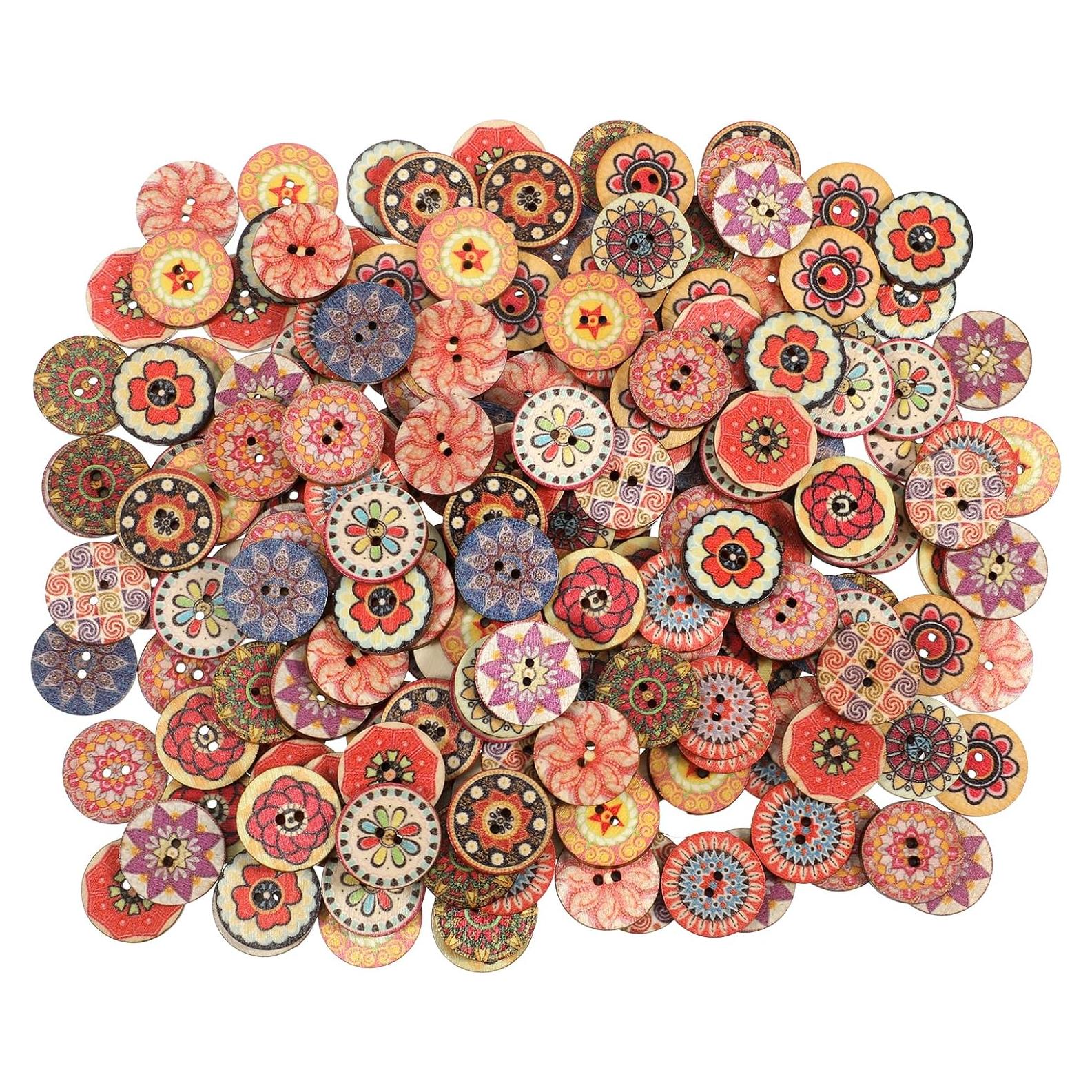 200 Botones de Madera Vintage Styquenzer 20mm Multicolor
