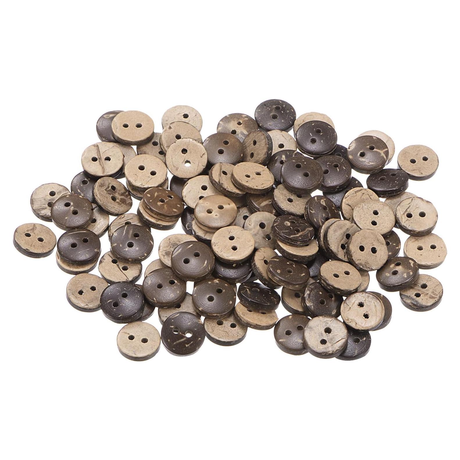 Botones de Costura HARFINGTON 100pcs 10mm Redondos de Madera