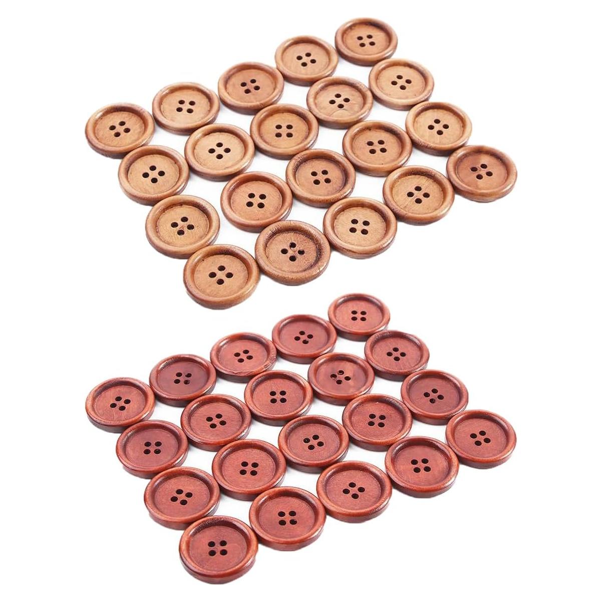 Botones Redondos de Madera Kopida 40 Pcs 25mm Duraderos