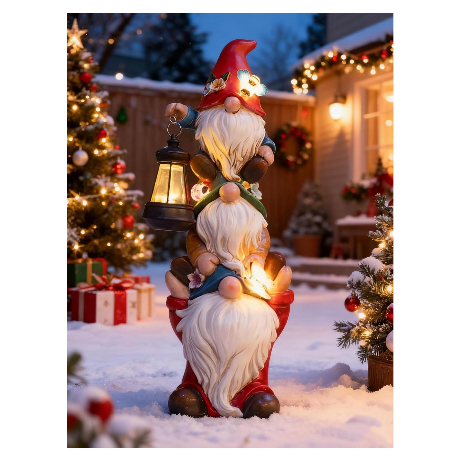 Estatua de Gnomo de Jardín Solar Twinbling 30.96 cm Multicolor