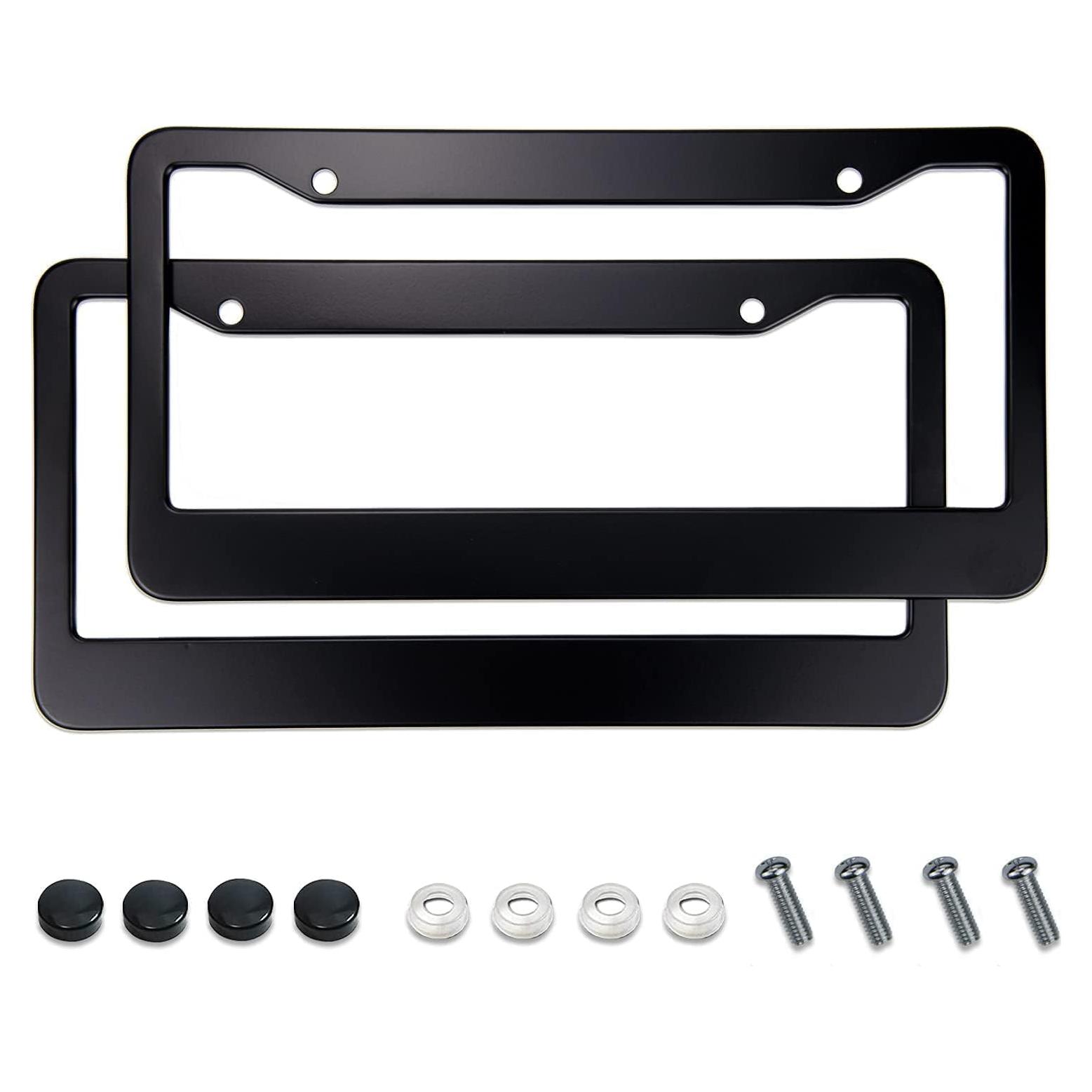 Marcos de Placas de Licencia Negros Mate KMBCAM - 2 Paquetes