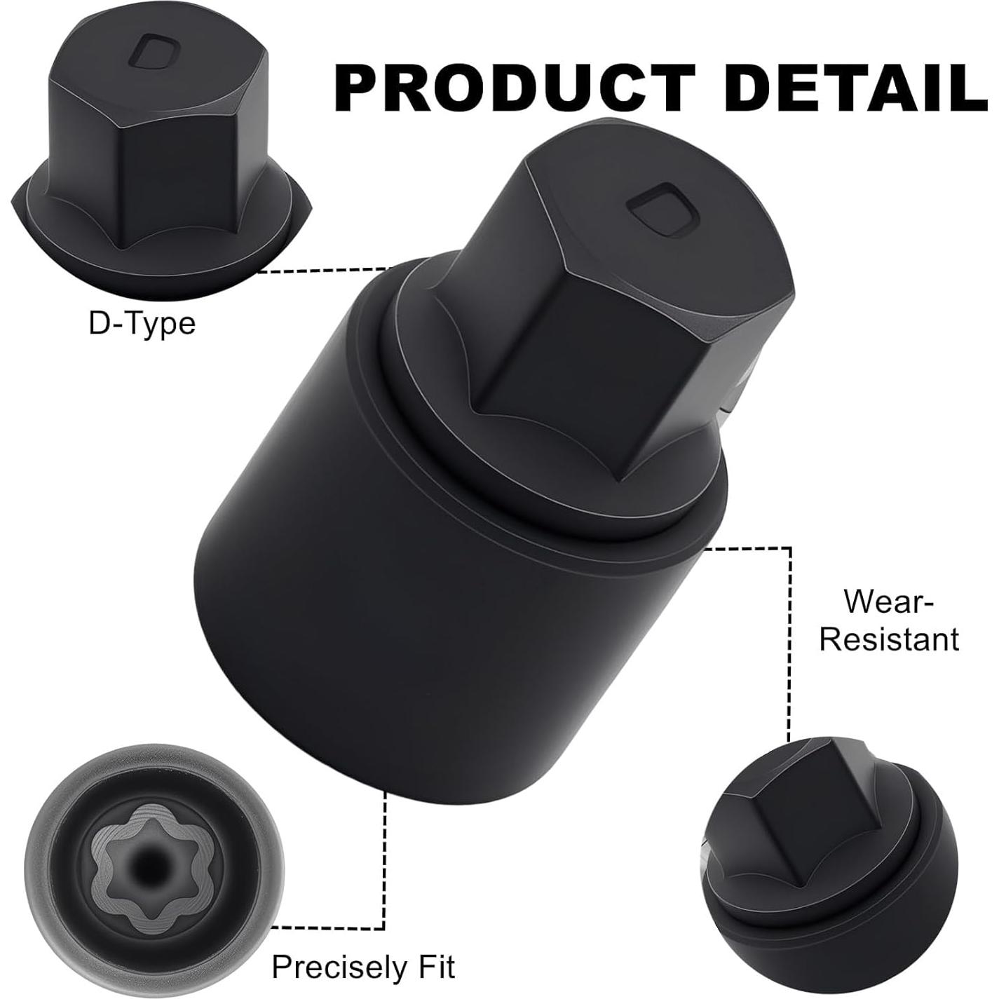 Llave de bloqueo de rueda MagiciansBox, herramienta negra 2.54cm