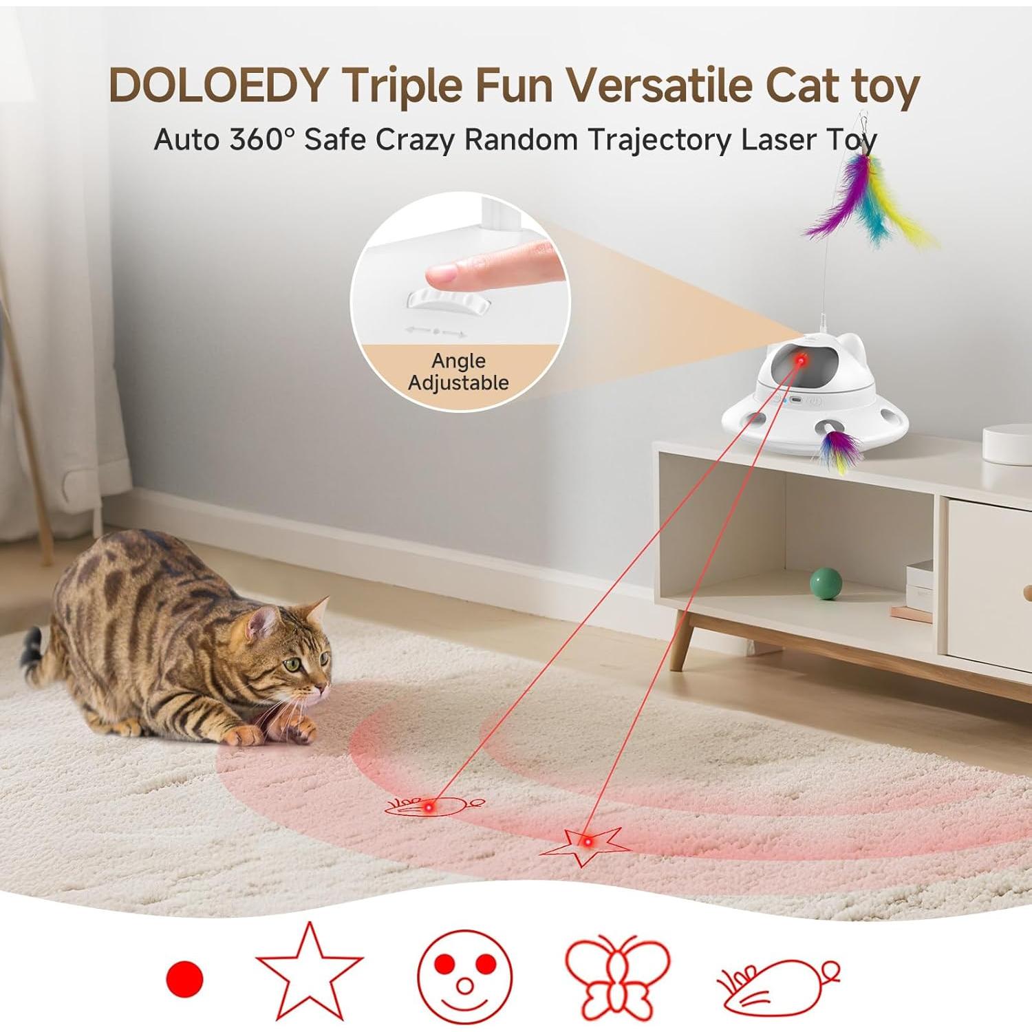 Juguete láser para gatos DOLOEDY 3 en 1 recargable USB