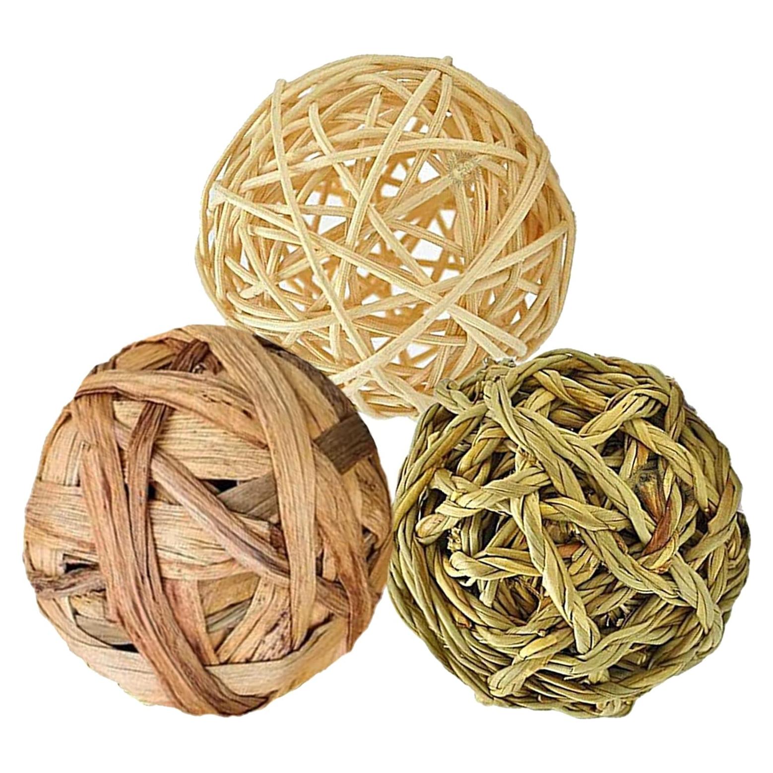 Bolas Masticables SunGrow para Conejos y Gatos - 3 Pcs