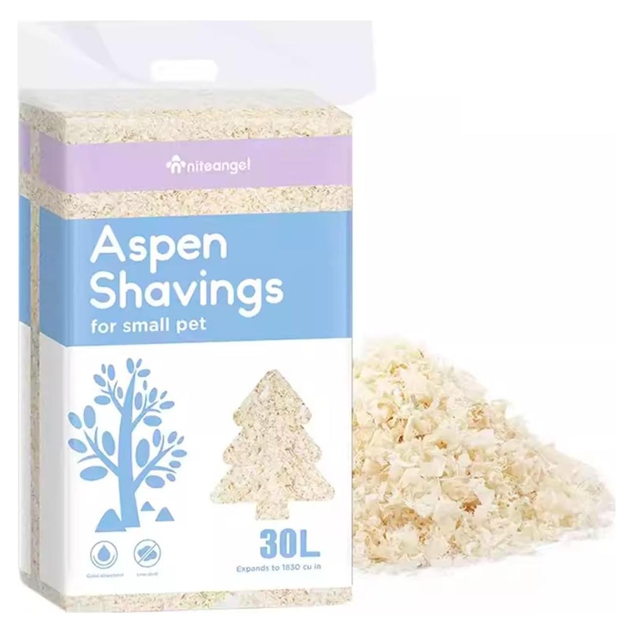 Aserrín de Álamo Niteangel 30L para Hámsteres y Mascotas Pequeñas