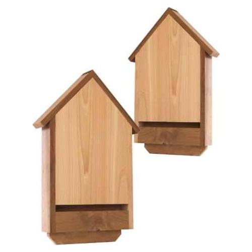 Juego de 2 Casas para Murciélagos Heath de Cedro Deluxe