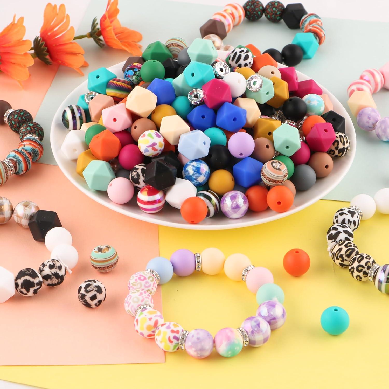 Set de 100 Perlas de Silicona Kovict Multicolor 10-15mm DIY