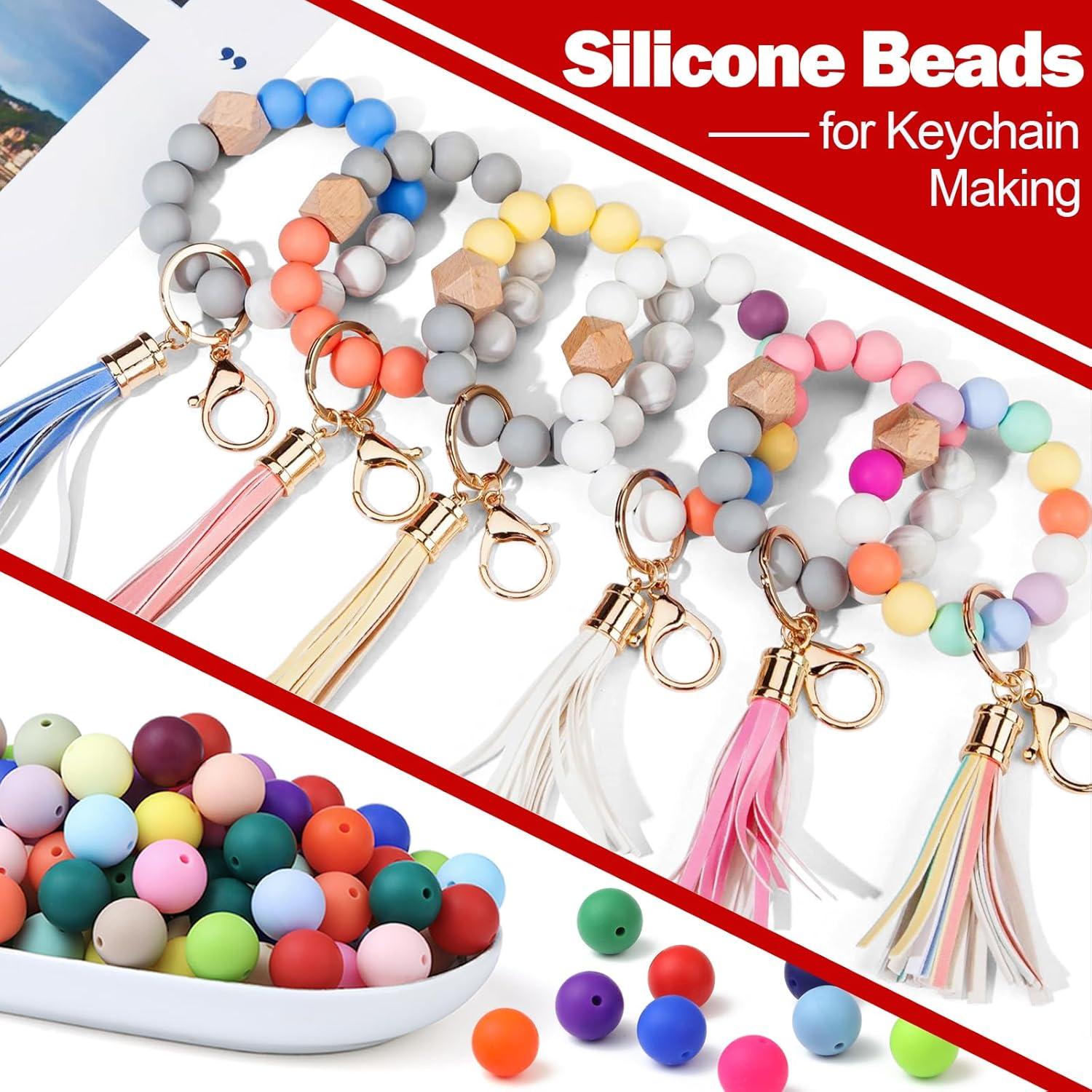 100 Perlas de Silicona 15mm JMBOXBTQ Rojo Escarlata para Manualidades