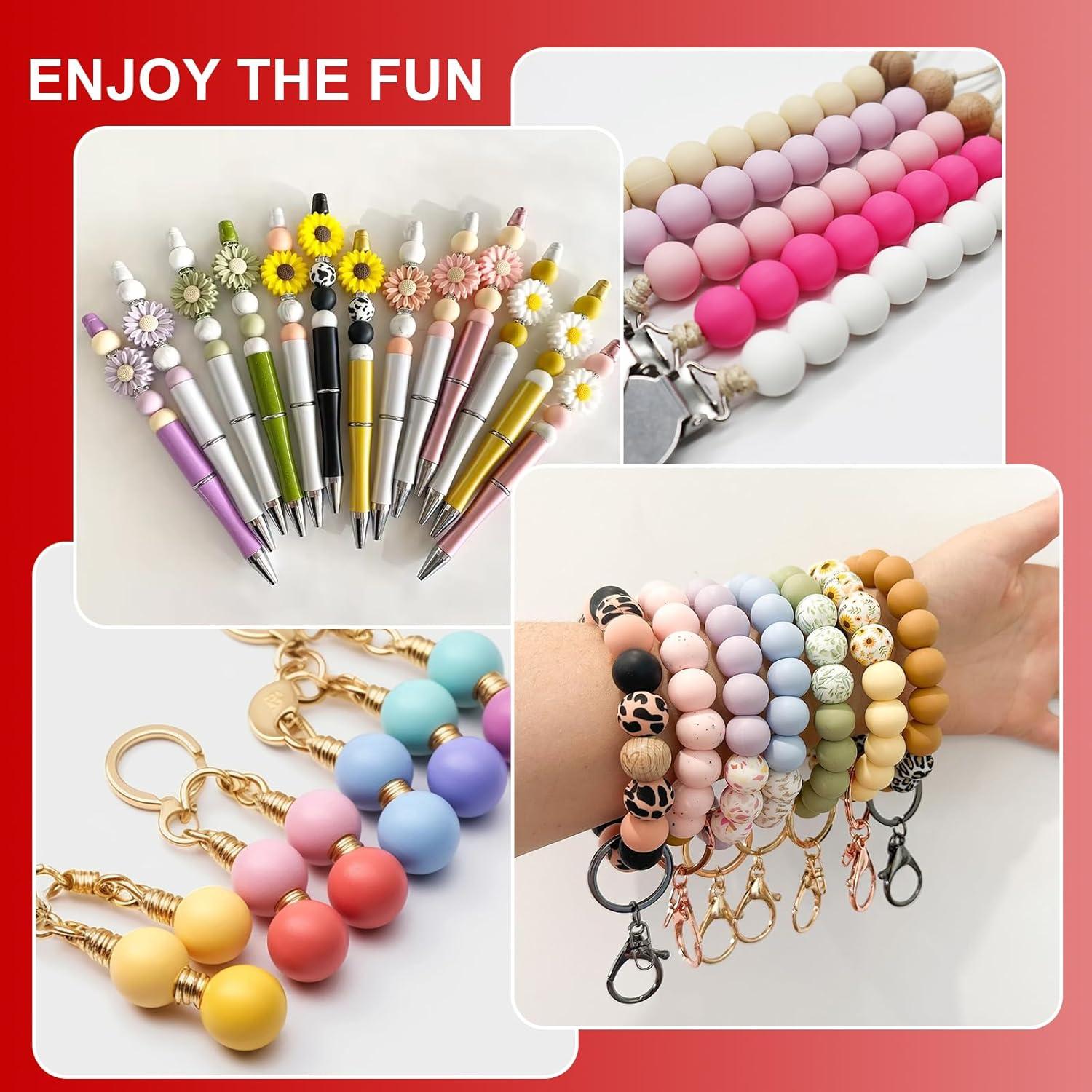 100 Perlas de Silicona 15mm JMBOXBTQ Rojo Escarlata para Manualidades