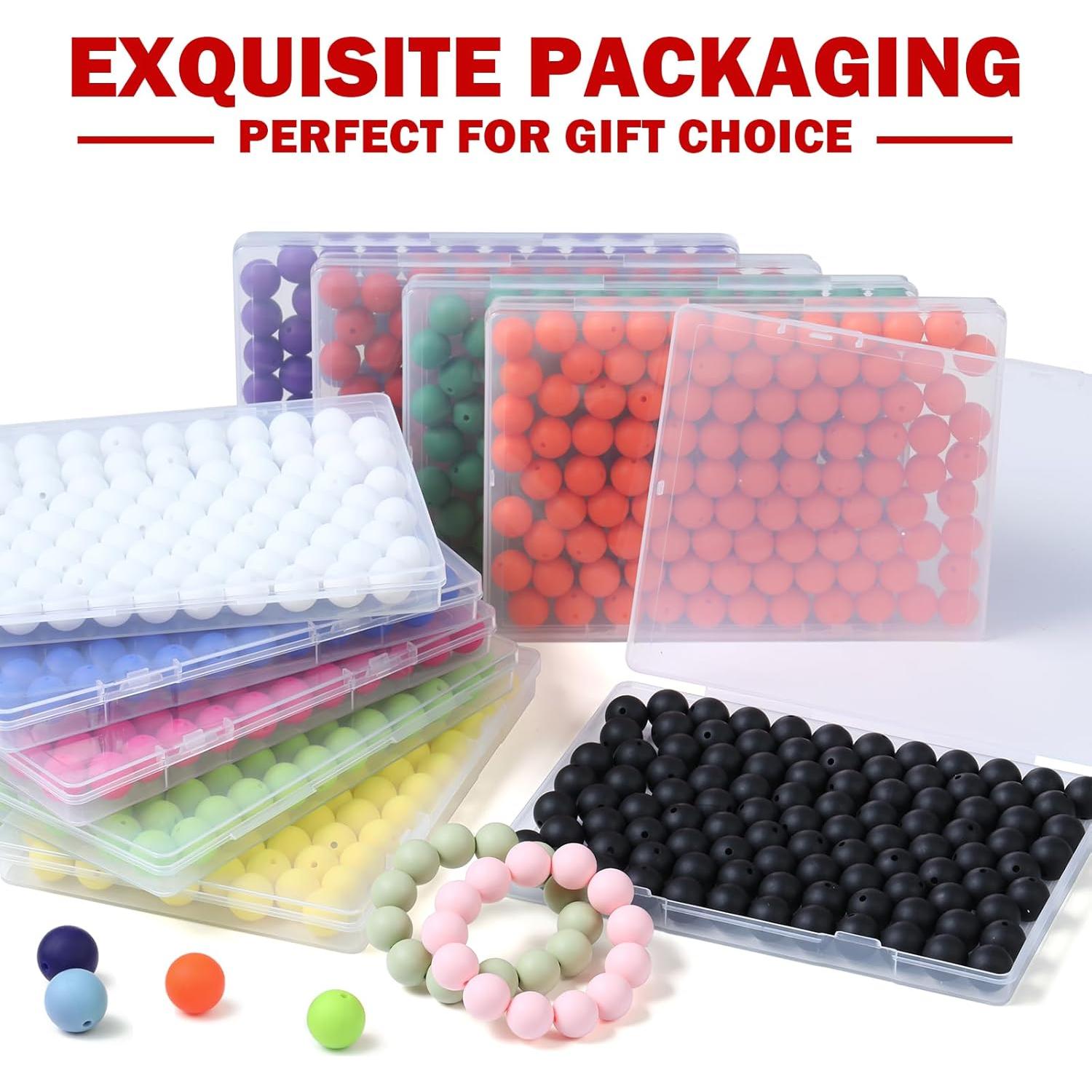 100 Perlas de Silicona 15mm JMBOXBTQ Rojo Escarlata para Manualidades