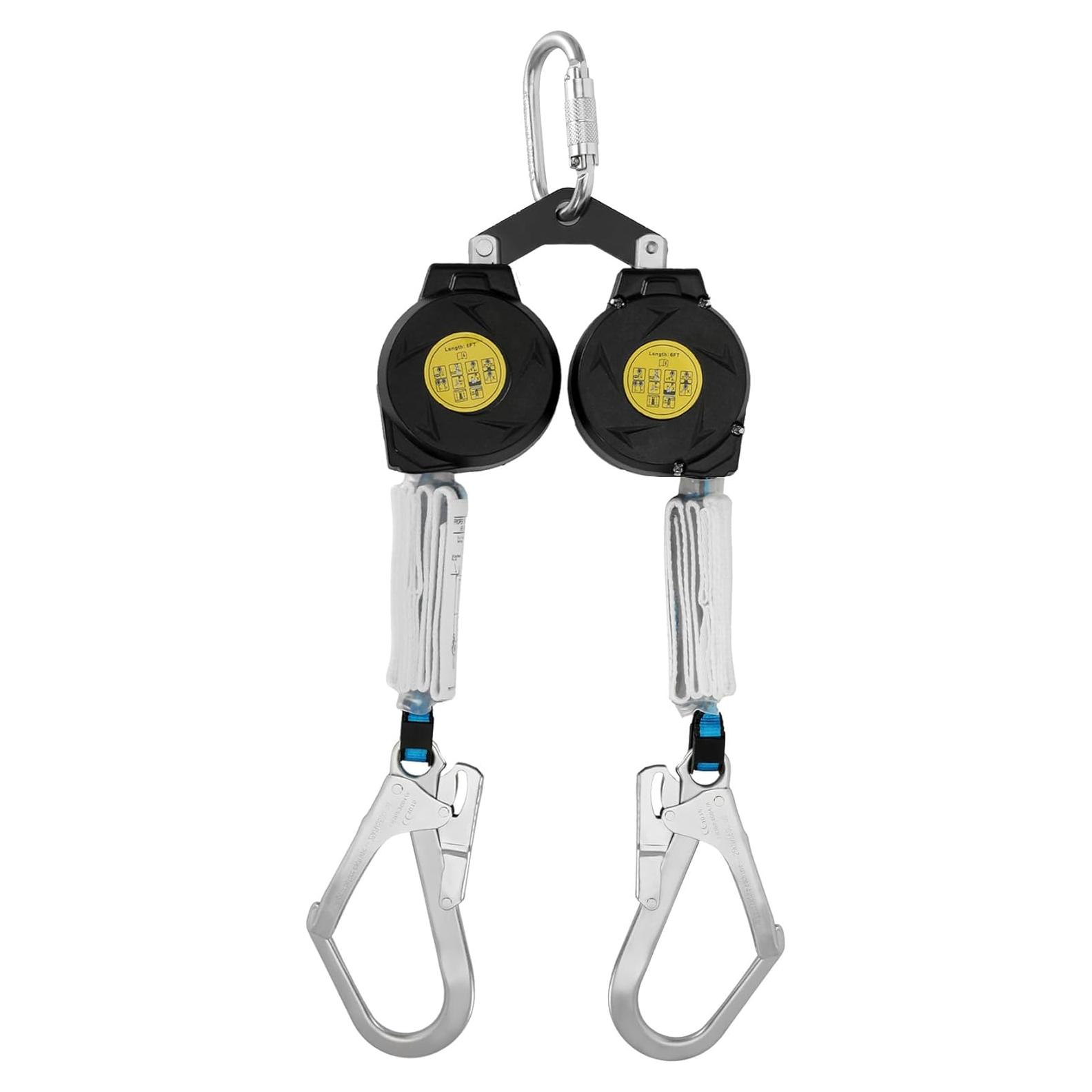 Cuerda de Seguridad Retráctil Doble Pierna Lonsge 6 pies
