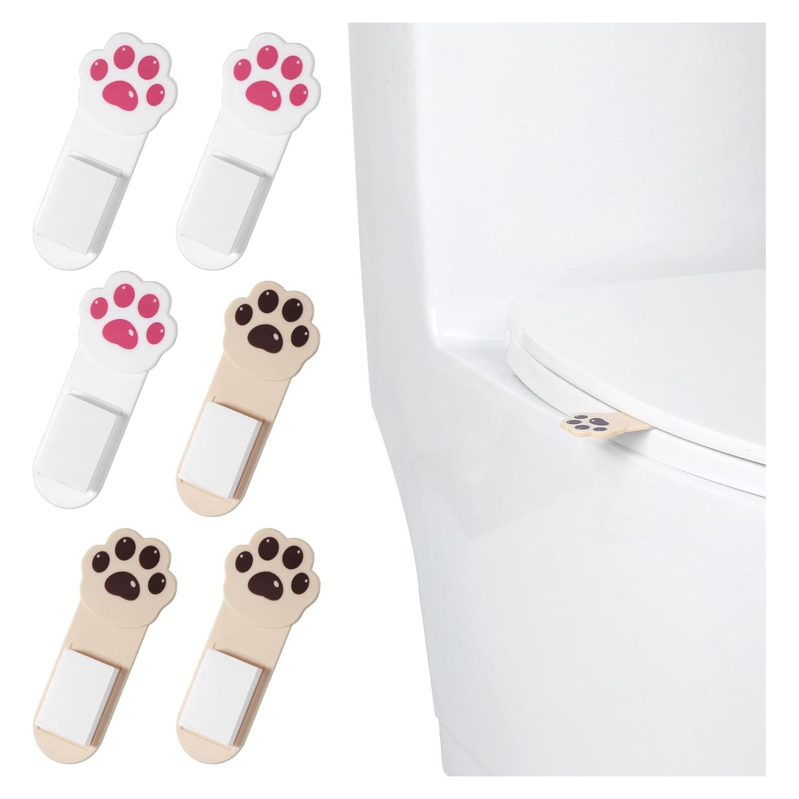 6 Elevadores de Tapa de Inodoro Patita de Gato Hpmjz Autoadhesivos