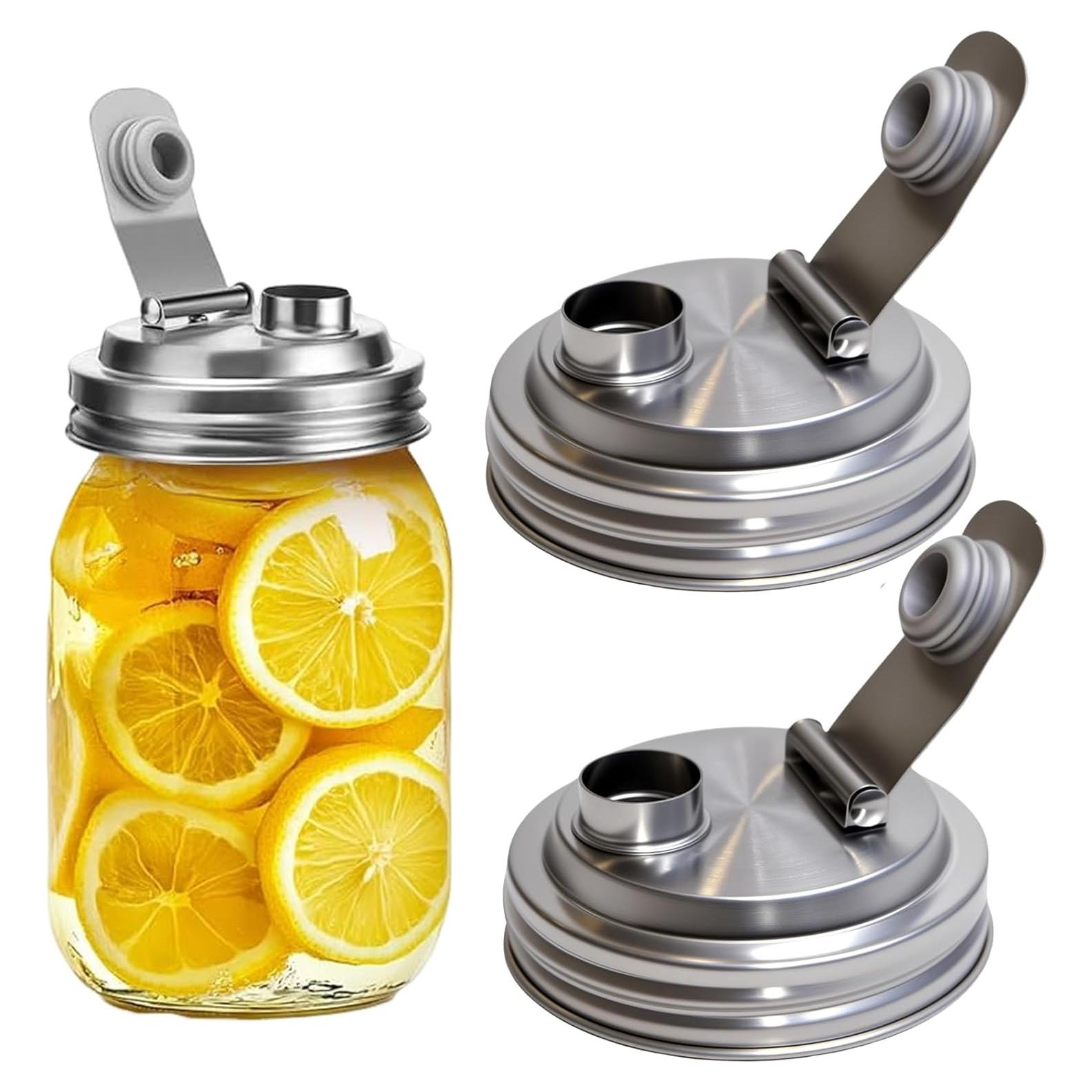 Tapa de boca ancha para frascos Mason Genérico 2 unidades acero inoxidable