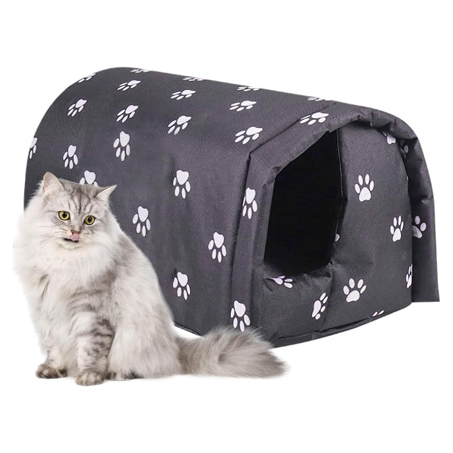 Refugio para Gatos Callejeros Fhiny, Casa Impermeable M 45x40x35cm
