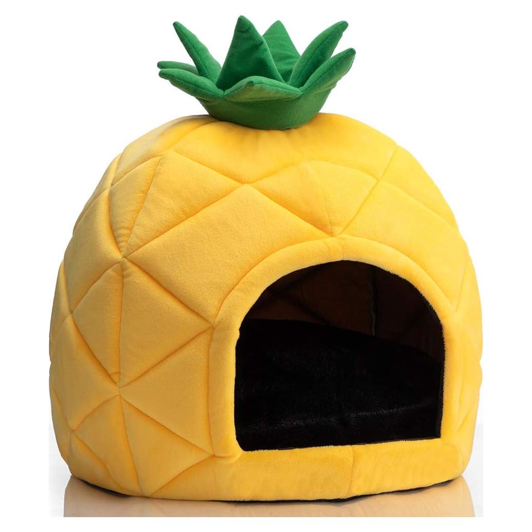 Cama para Mascotas Hollypet en Forma de Piña Amarilla 38x38 cm
