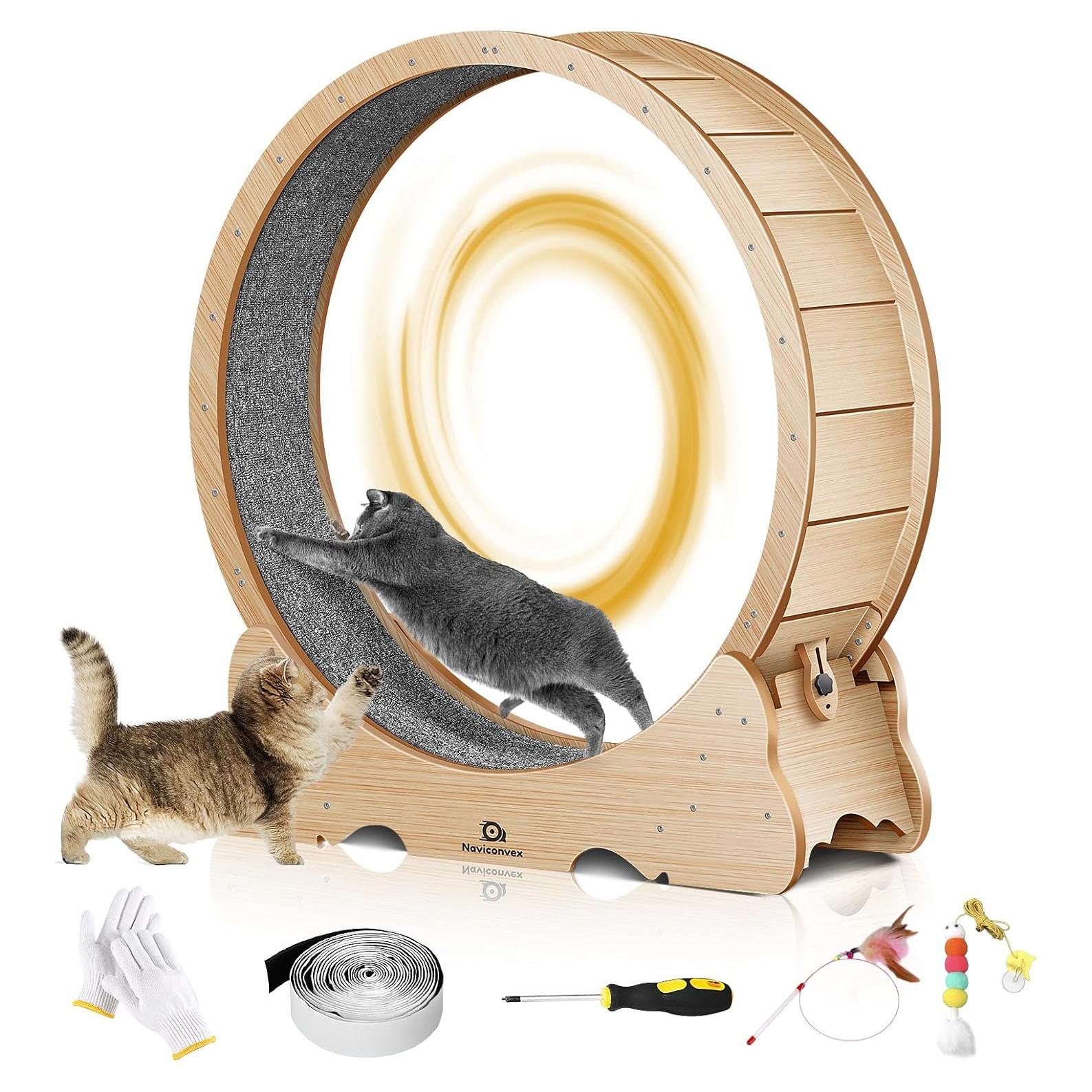 Rueda de Ejercicio para Gatos XL Naviconvex 114 cm Madera