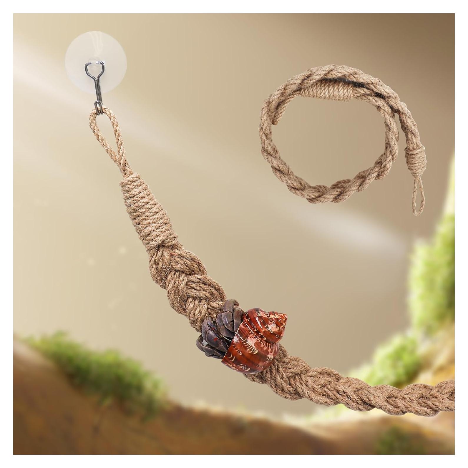 Escalera de Cuerda para Reptiles Neeenn 66cm Cánamo Natural